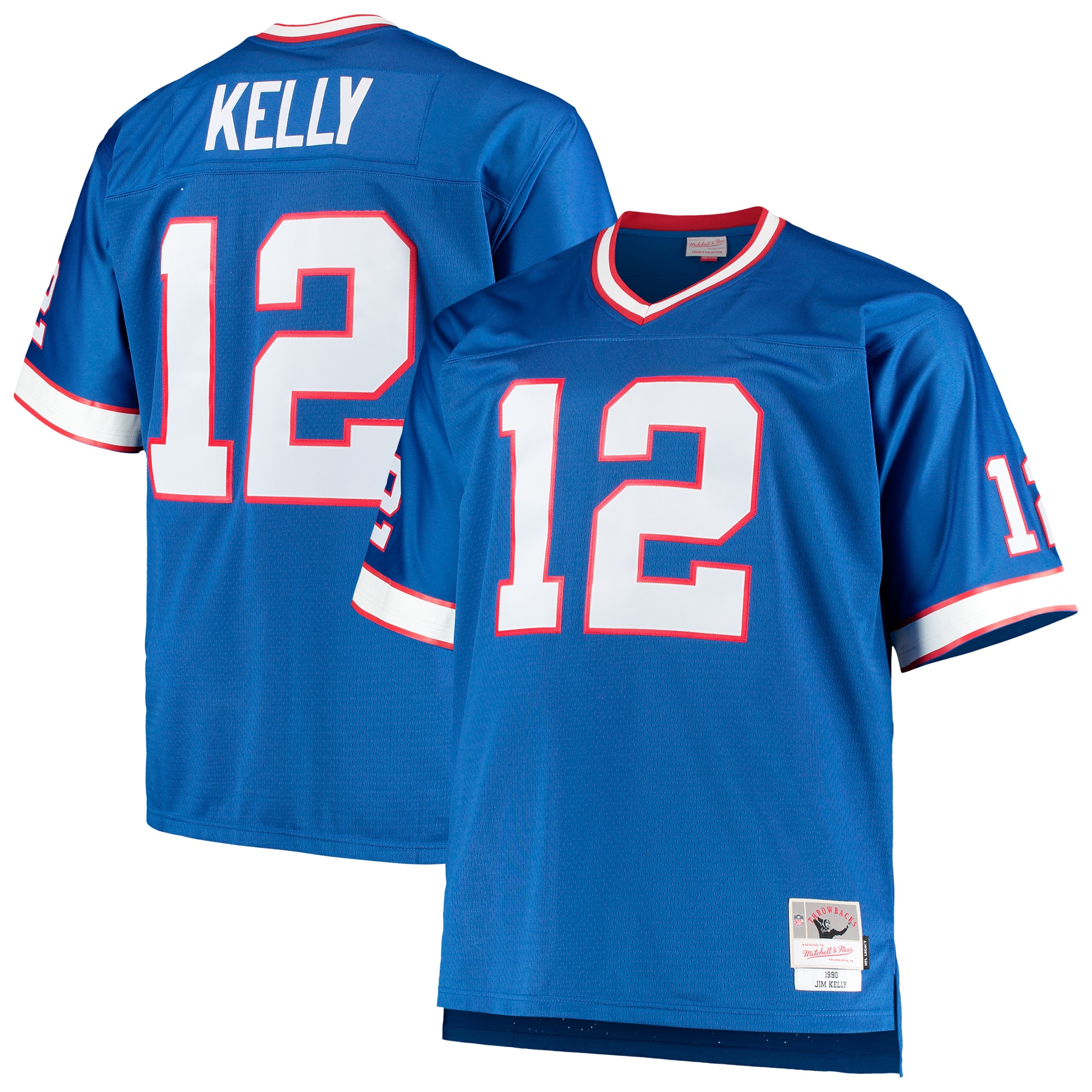 Men's Buffalo Bills Jim Kelly Mitchell & Ness Royal Big & Tall 1990 Retired Player Jersey JS6451 Saliibo