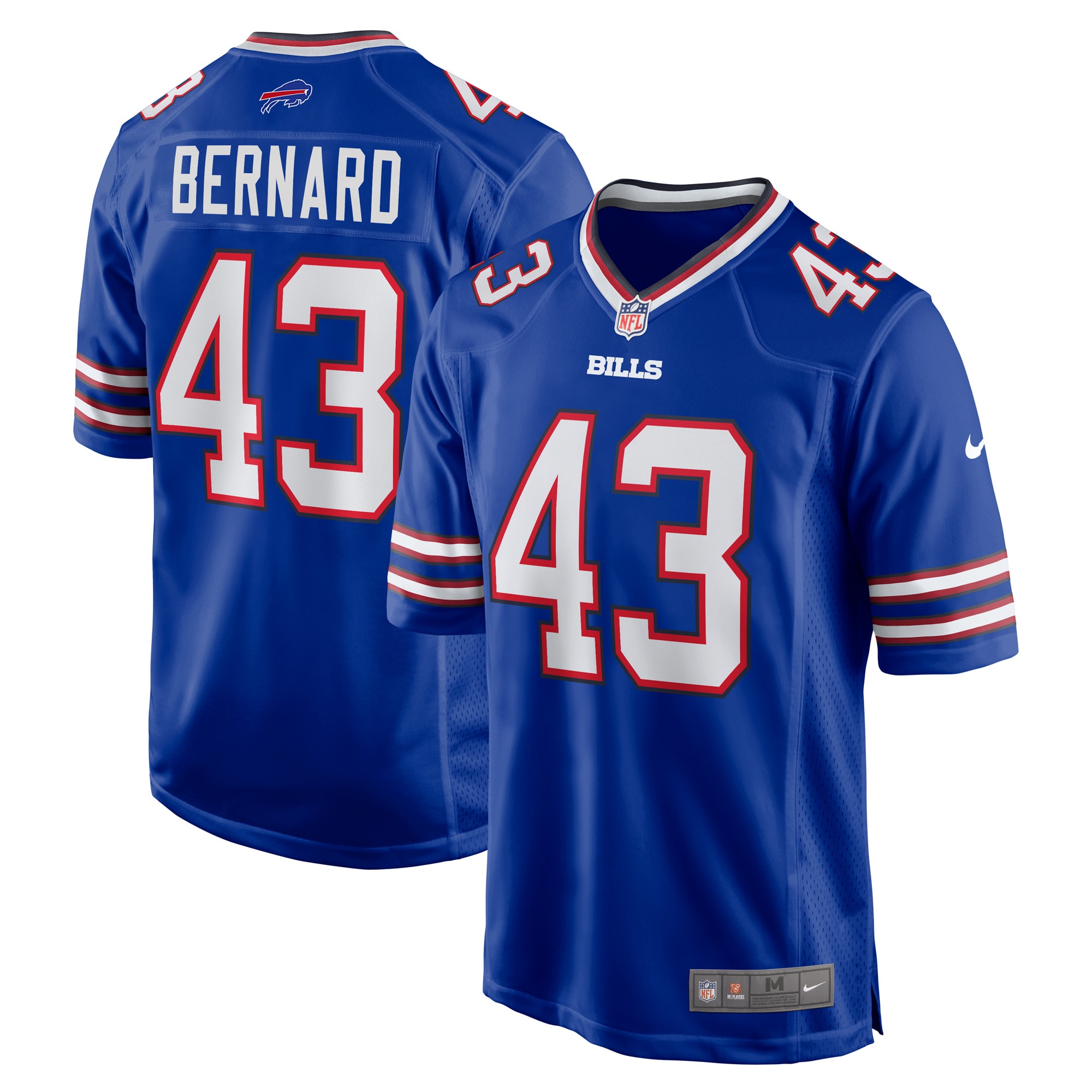 Men's Buffalo Bills Terrel Bernard Royal Game Player Jersey JS5113 Saliibo