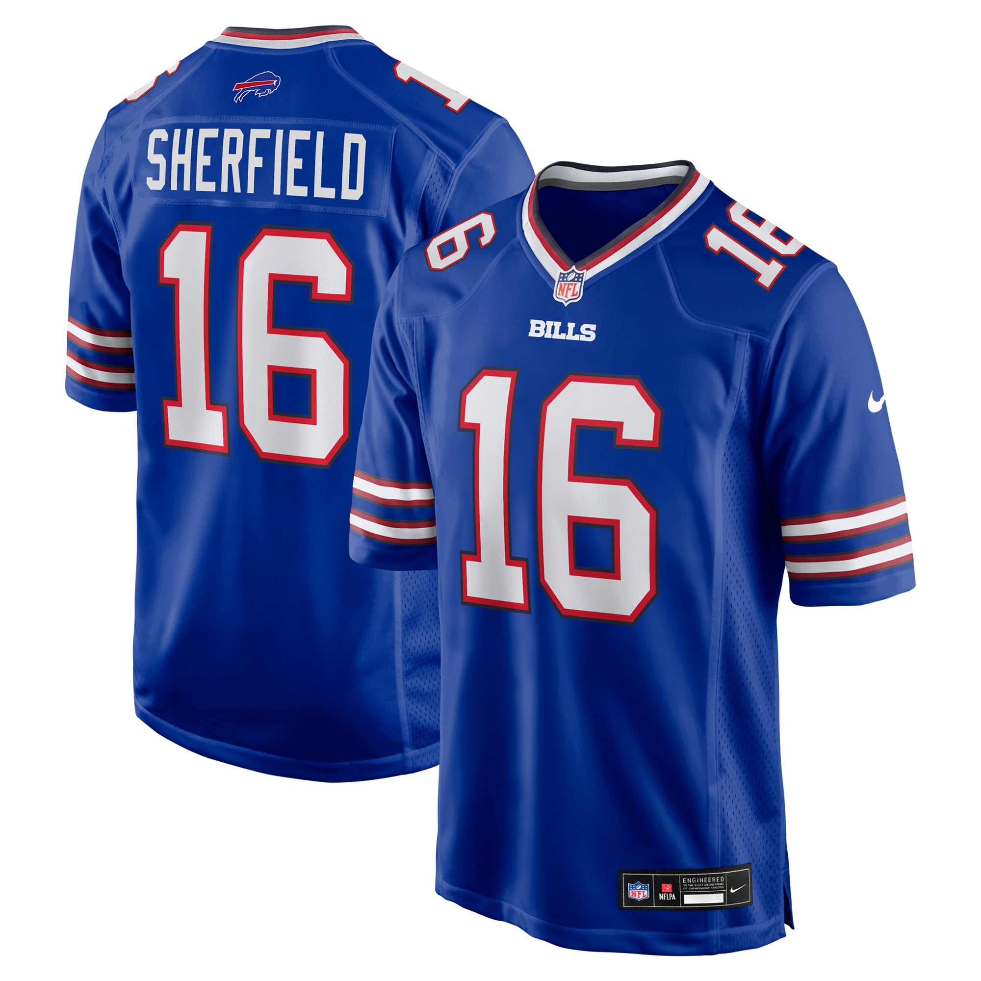 Men's Buffalo Bills Trent Sherfield Royal Game Player Jersey JS5102 Saliibo