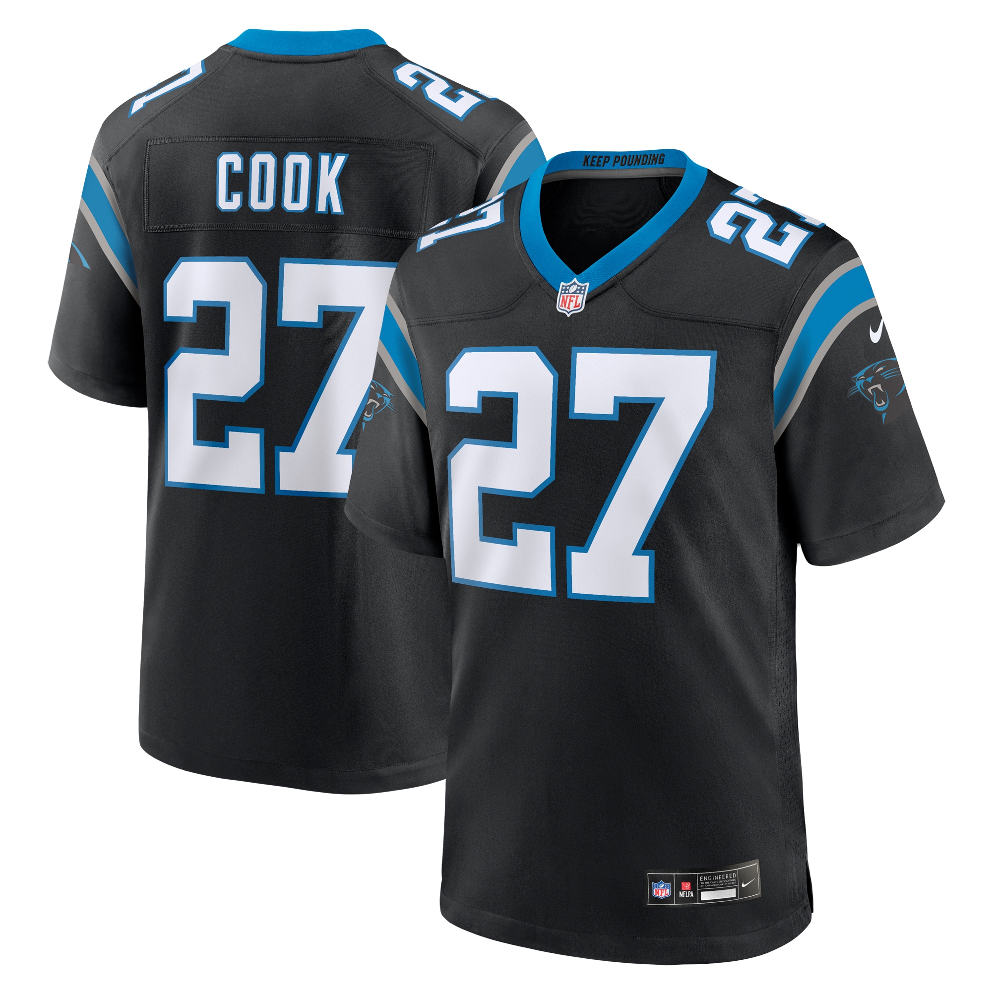 Men's Carolina Panthers Alex Cook Black Game Jersey JS2938 Saliibo