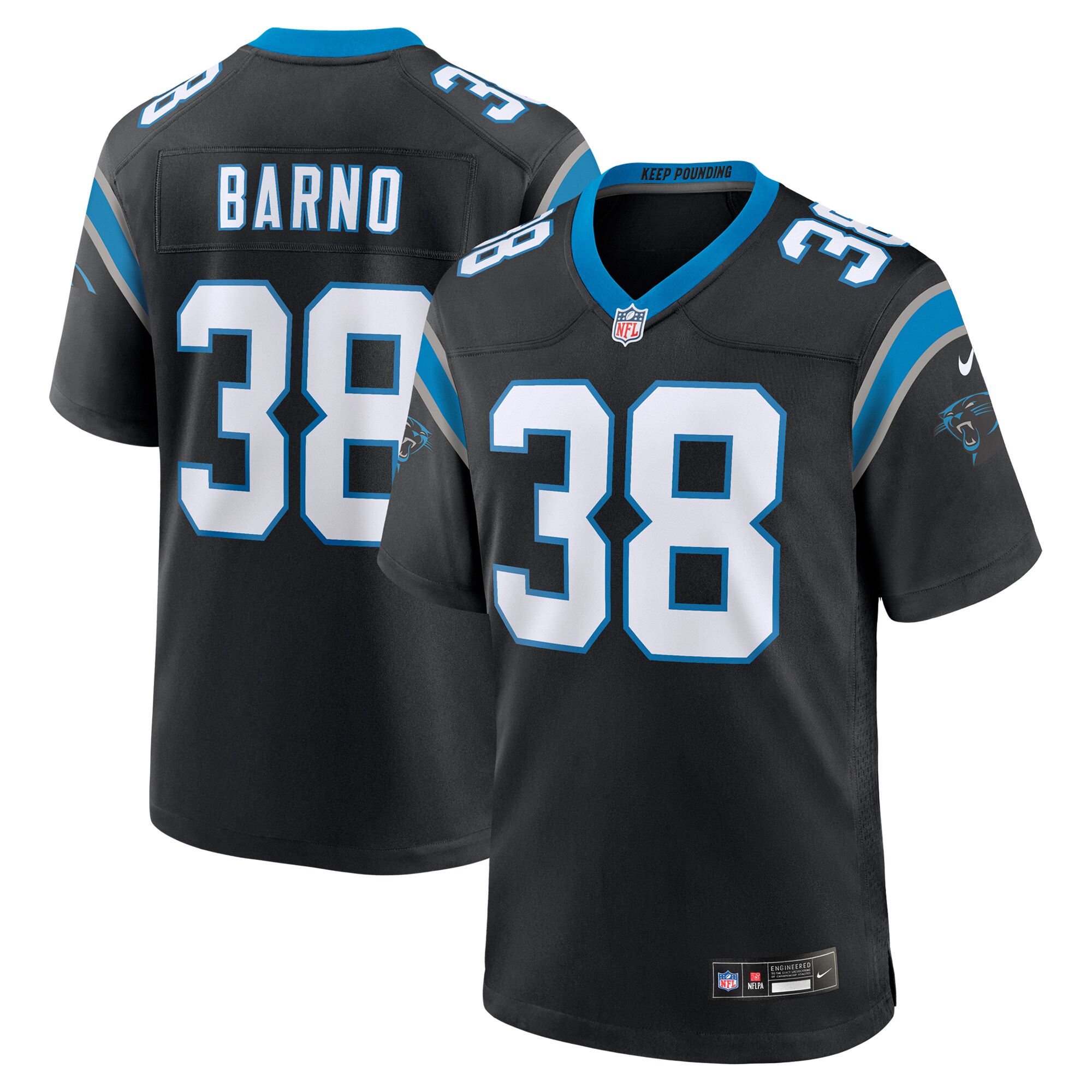 Men's Carolina Panthers Amar? Barno Black Game Jersey JS3267 Saliibo