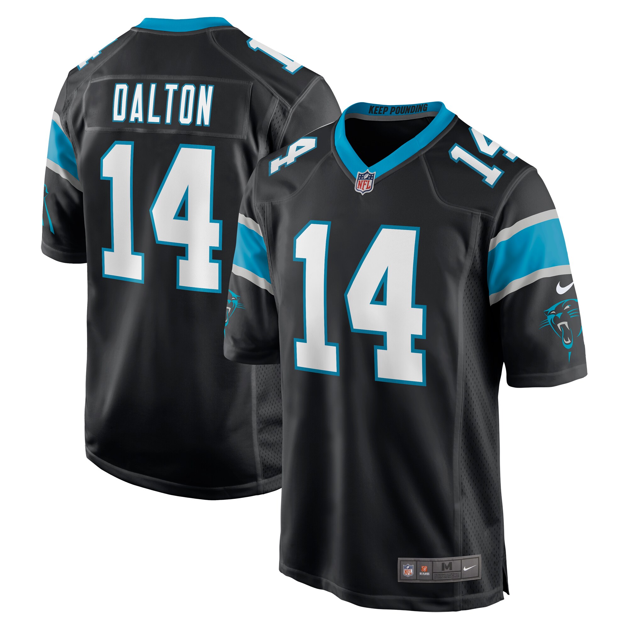 Men's Carolina Panthers Andy Dalton Black Game Player Jersey JS2626 Saliibo