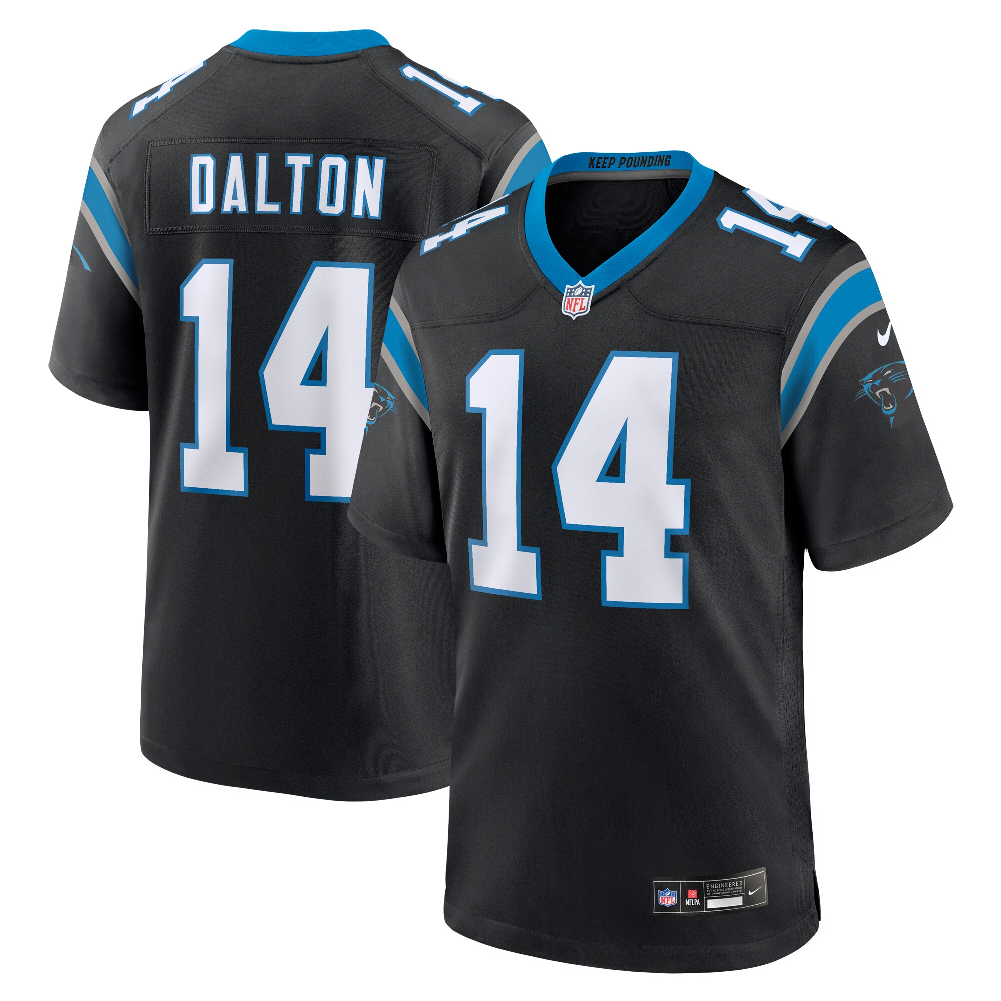 Men's Carolina Panthers Andy Dalton Black Team Game Jersey JS1774 Saliibo