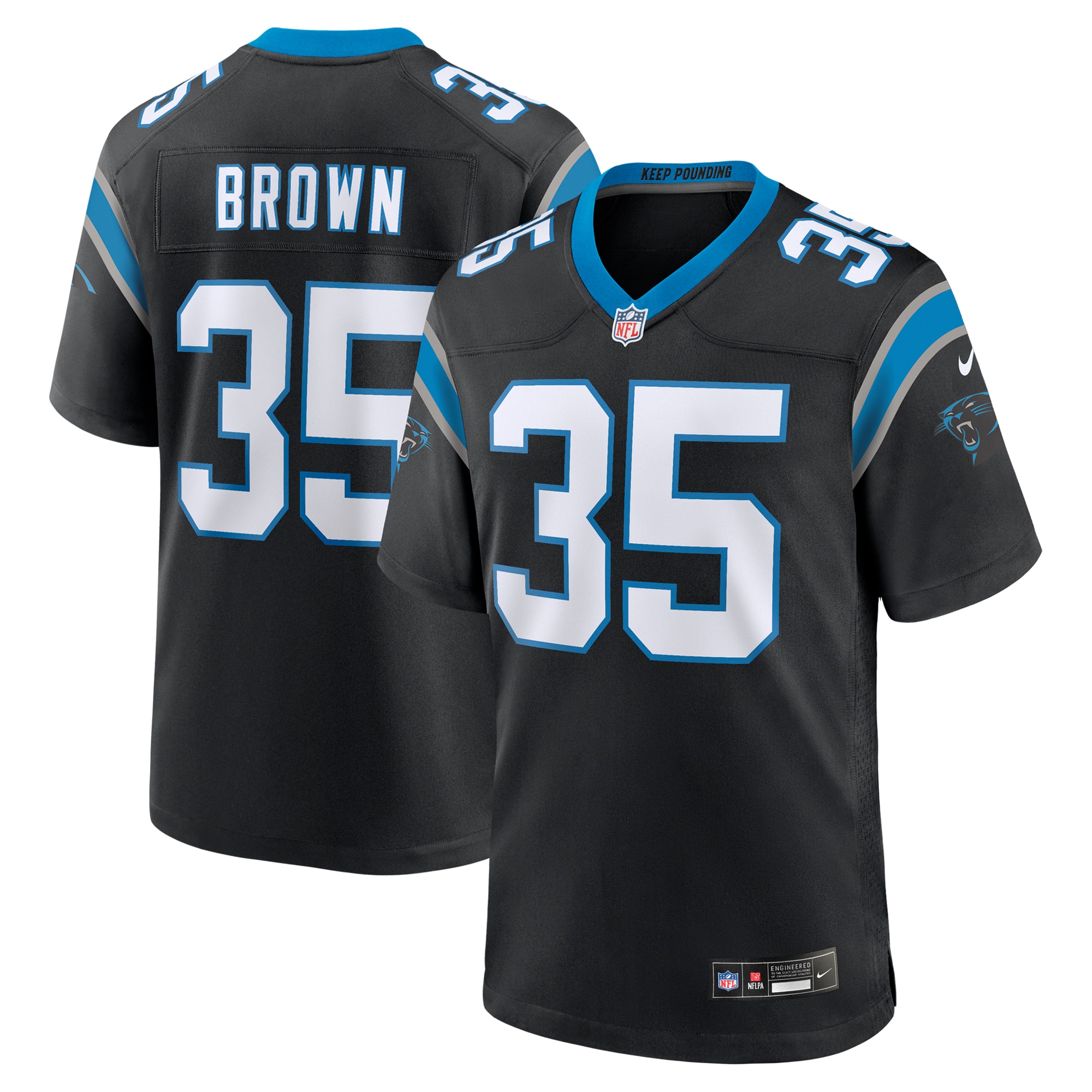 Men's Carolina Panthers Anthony Brown Black Game Jersey JS1292 Saliibo