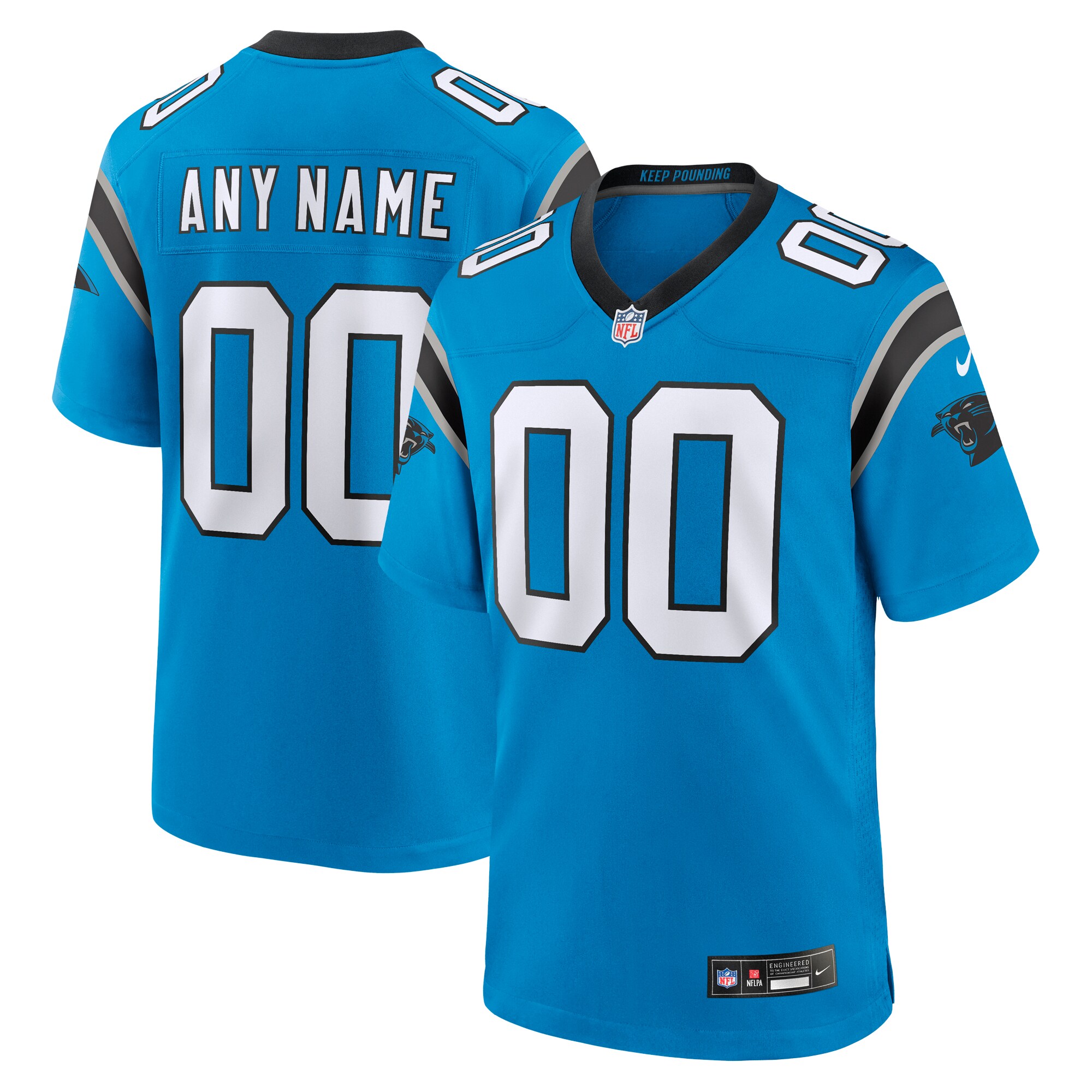 Men's Carolina Panthers Blue Alternate Custom Game Jersey JS4636 Saliibo