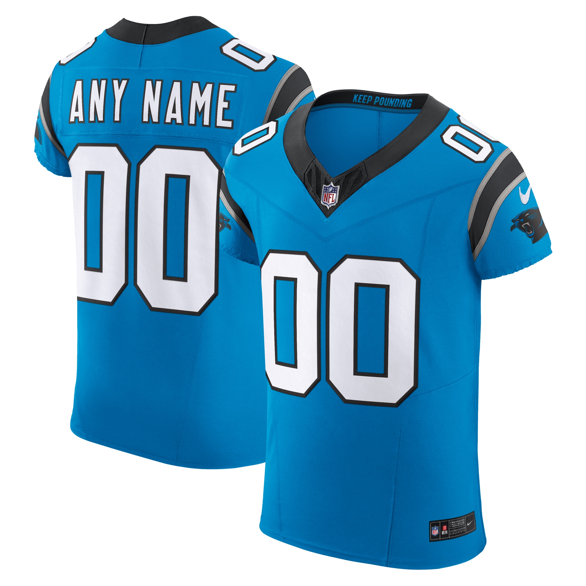 Men's Carolina Panthers Blue Vapor F.U.S.E. Elite Custom Jersey JS9291 Saliibo