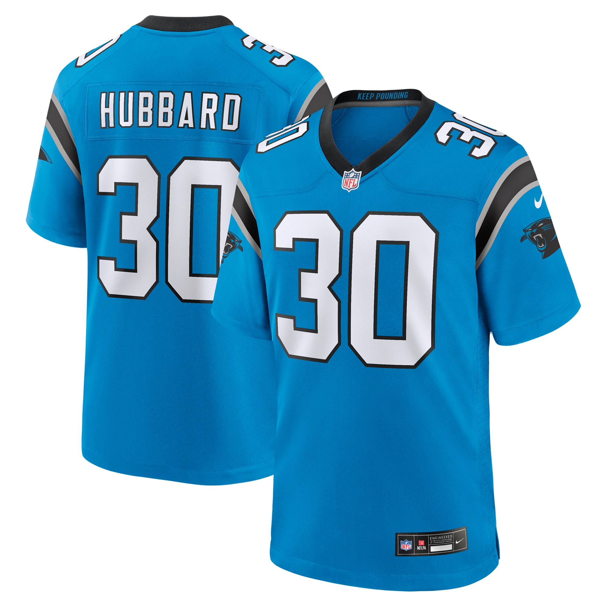 Men's Carolina Panthers Chuba Hubbard Blue Alternate Game Jersey JS4969 Saliibo