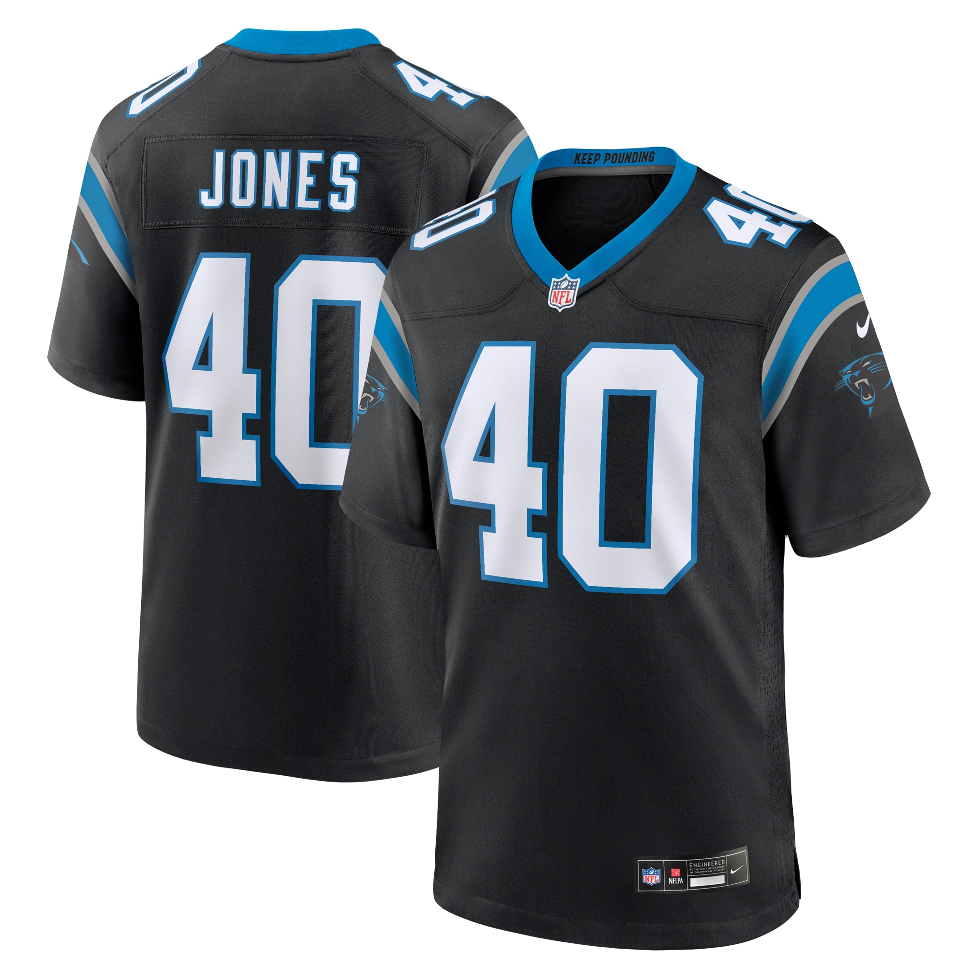 Men's Carolina Panthers Deion Jones Black Game Jersey JS5118 Saliibo