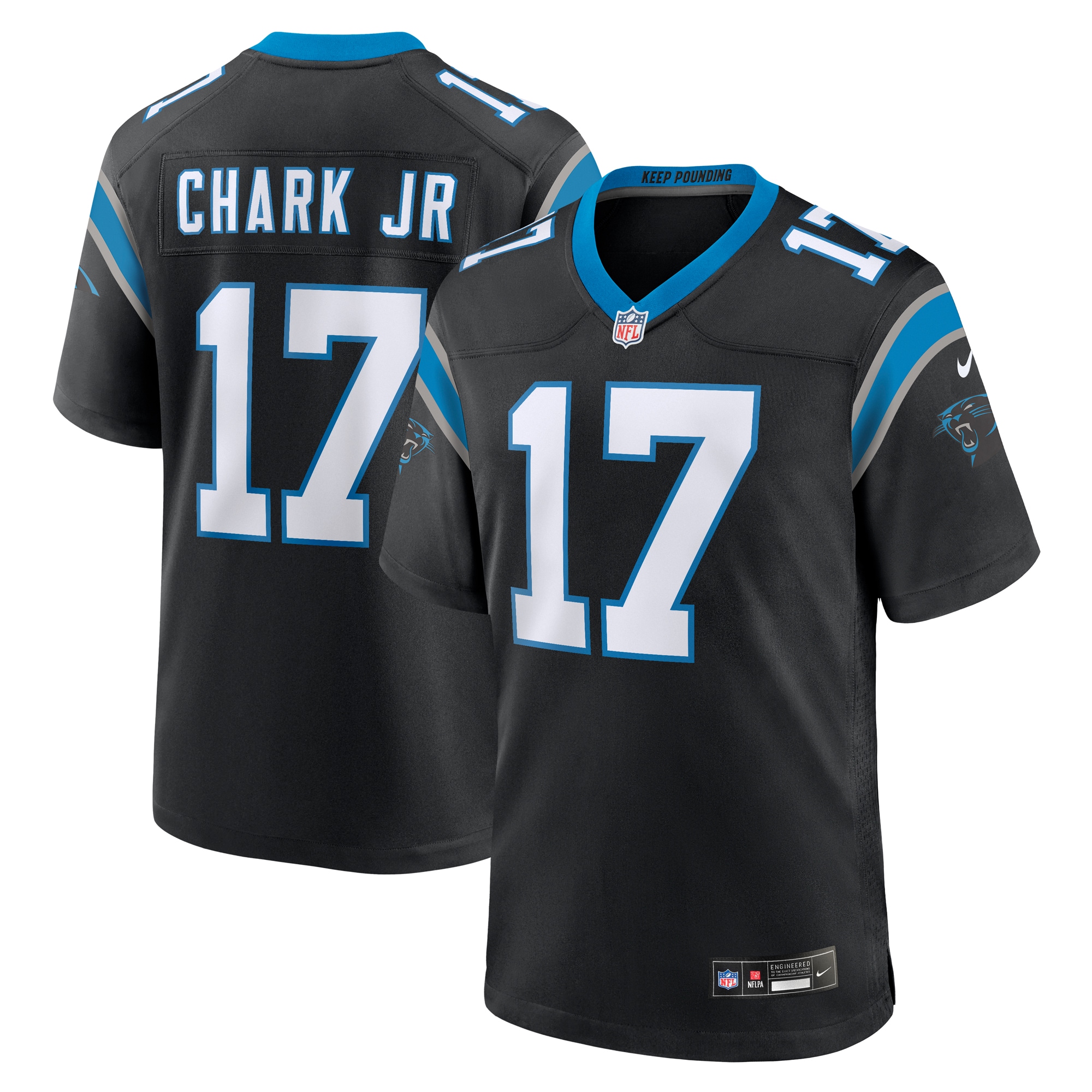 Men's Carolina Panthers DJ Chark Jr. Black Game Jersey JS6154 Saliibo
