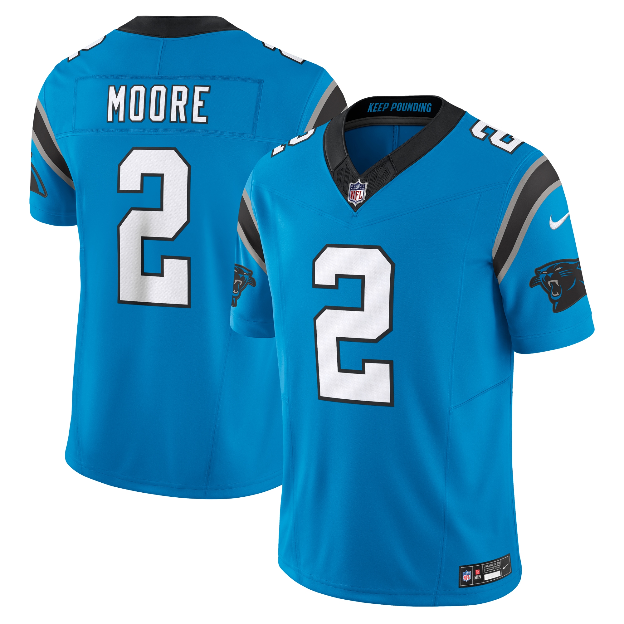 Men's Carolina Panthers D.J. Moore Blue Vapor F.U.S.E. Limited Jersey JS1983 Saliibo