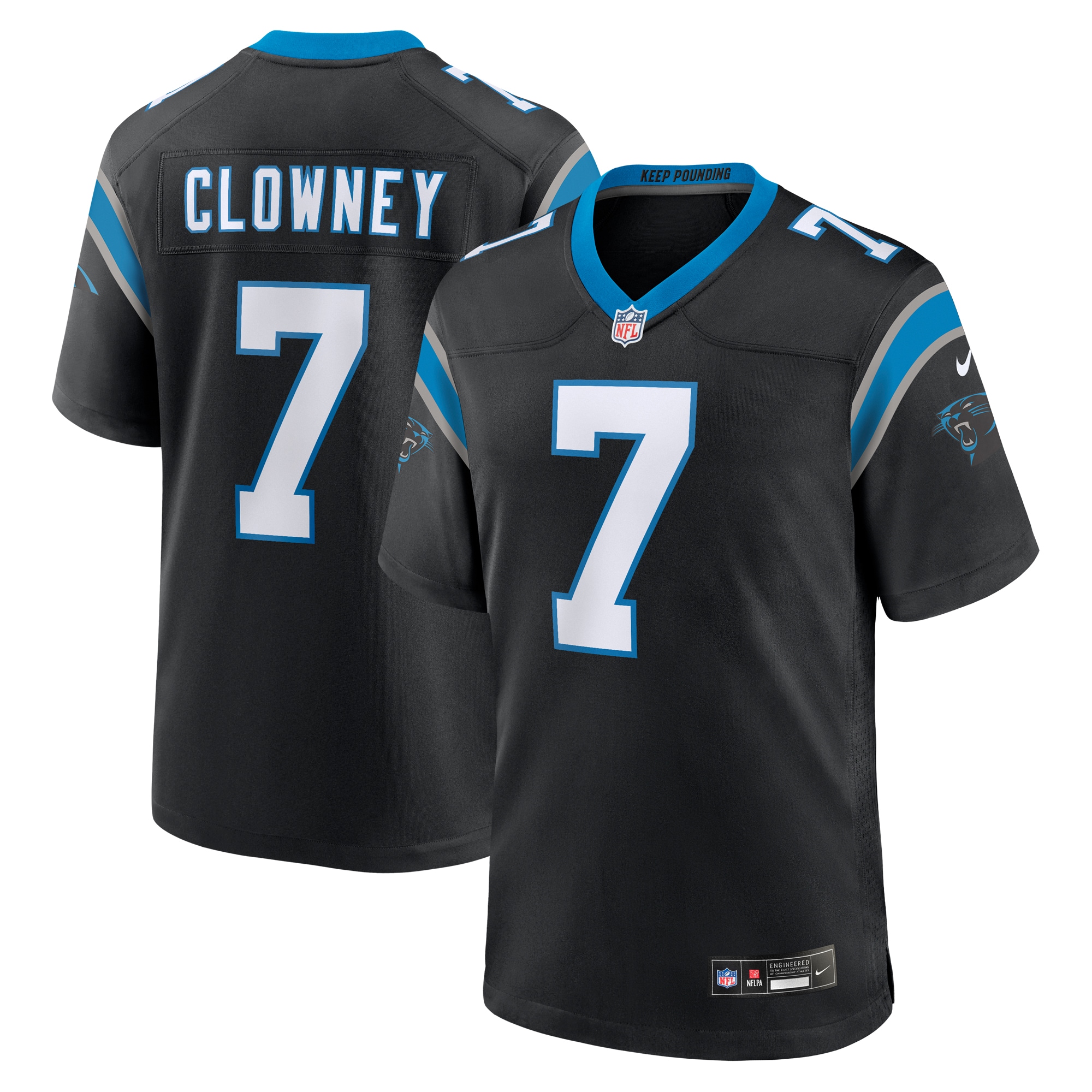 Men's Carolina Panthers Jadeveon Clowney Black Game Jersey JS6404 Saliibo