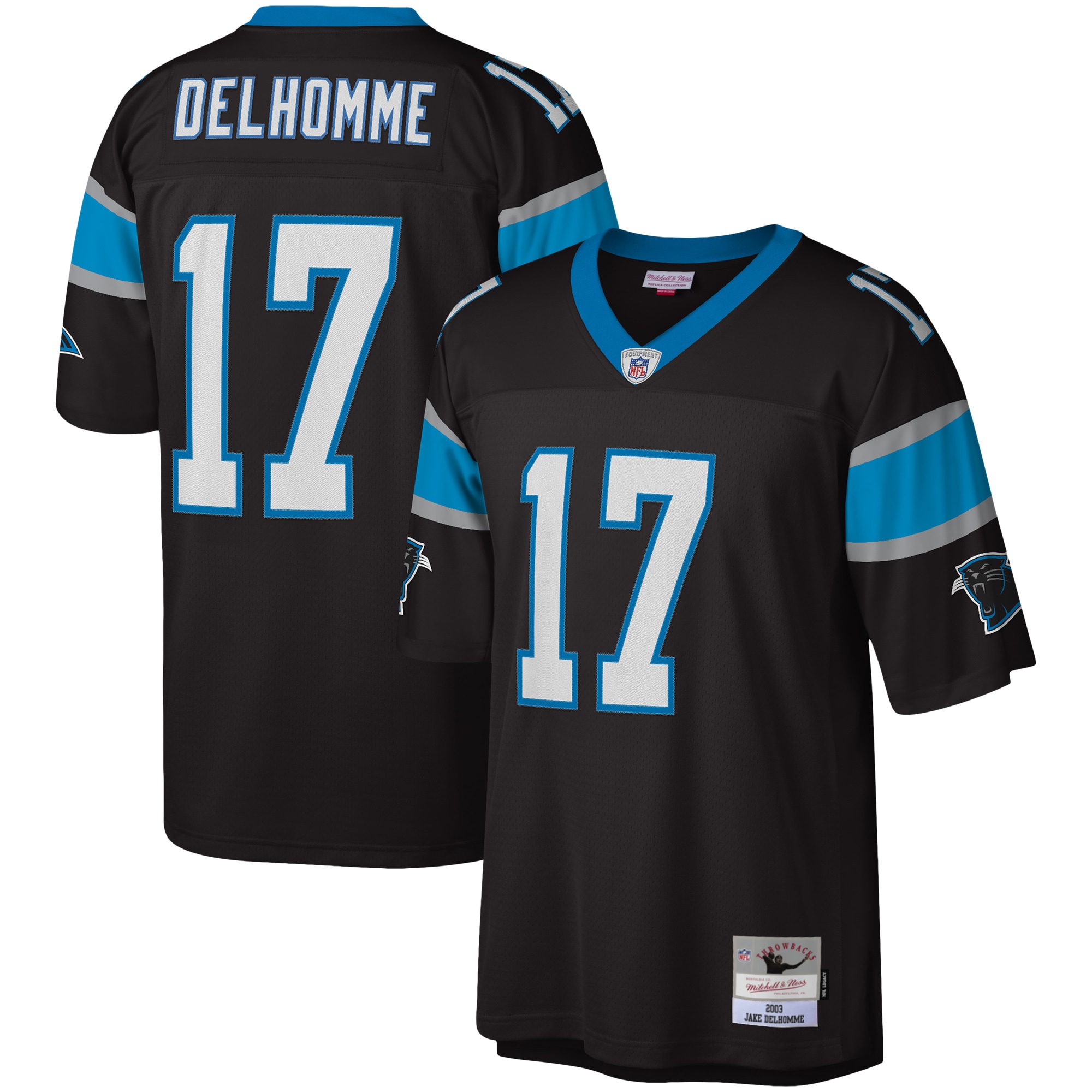Men's Carolina Panthers Jake Delhomme Mitchell & Ness Black Legacy Jersey JS6791 Saliibo