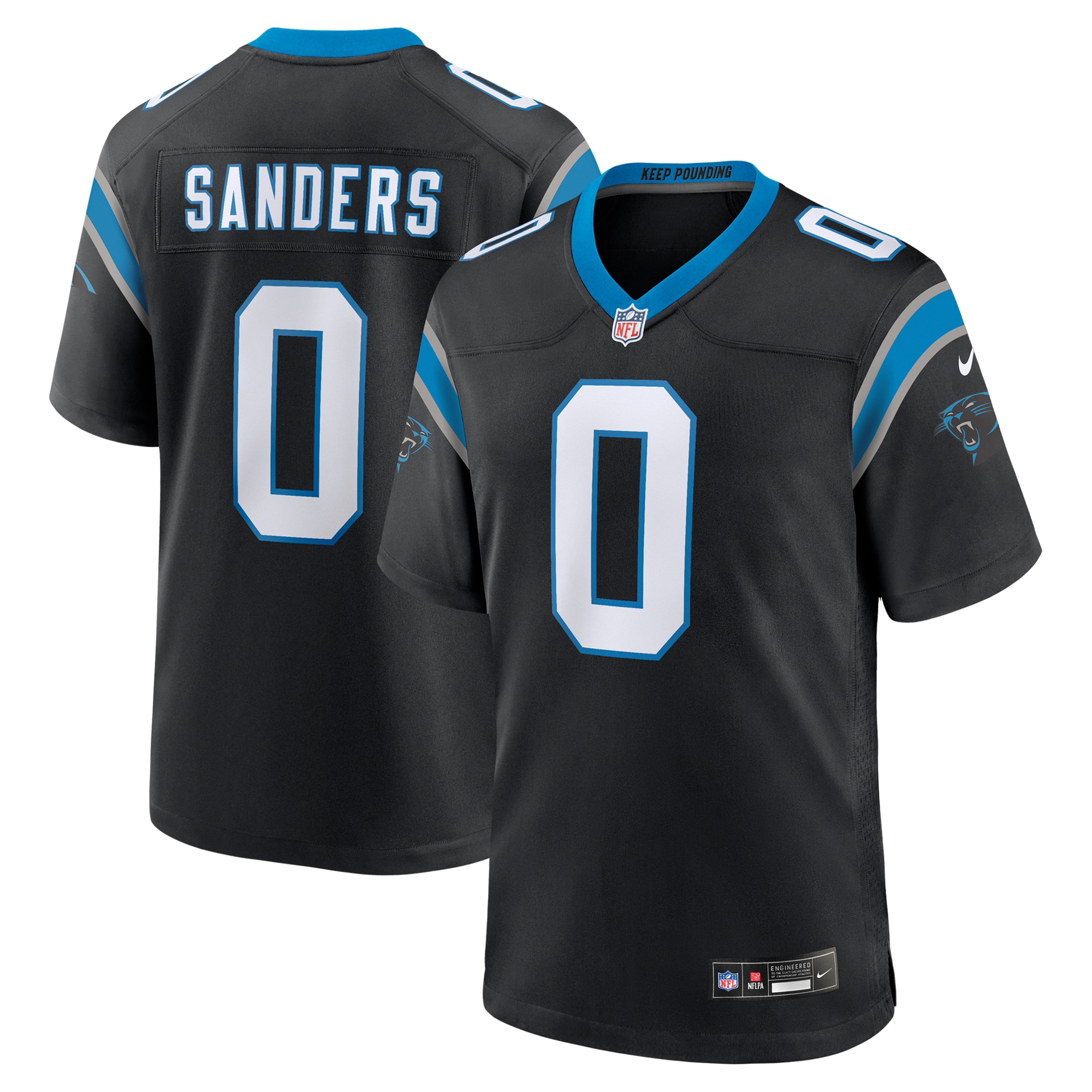 Men's Carolina Panthers Ja'Tavion Sanders Black Game Jersey JS7099 Saliibo