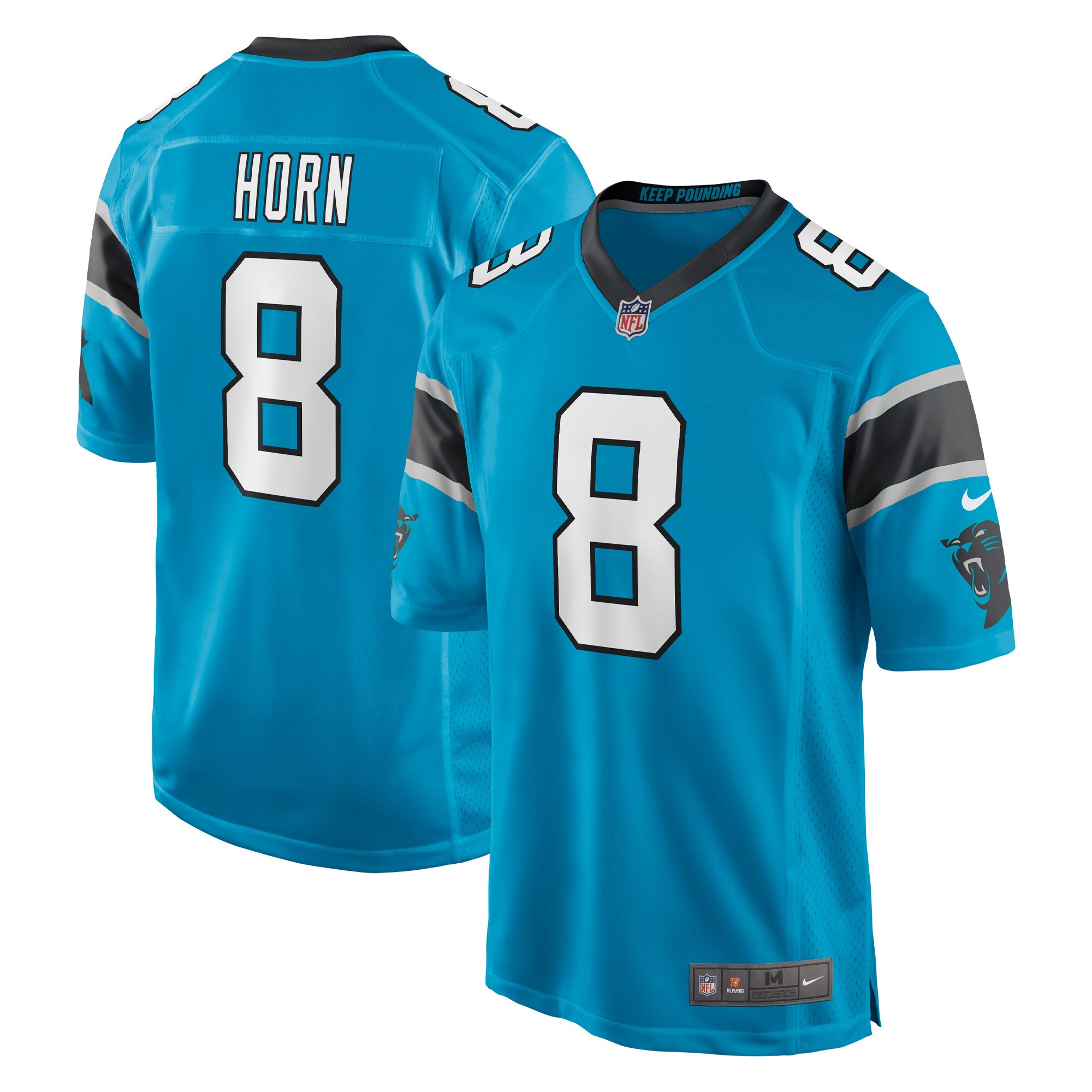 Men's Carolina Panthers Jaycee Horn Blue Game Jersey JS1590 Saliibo