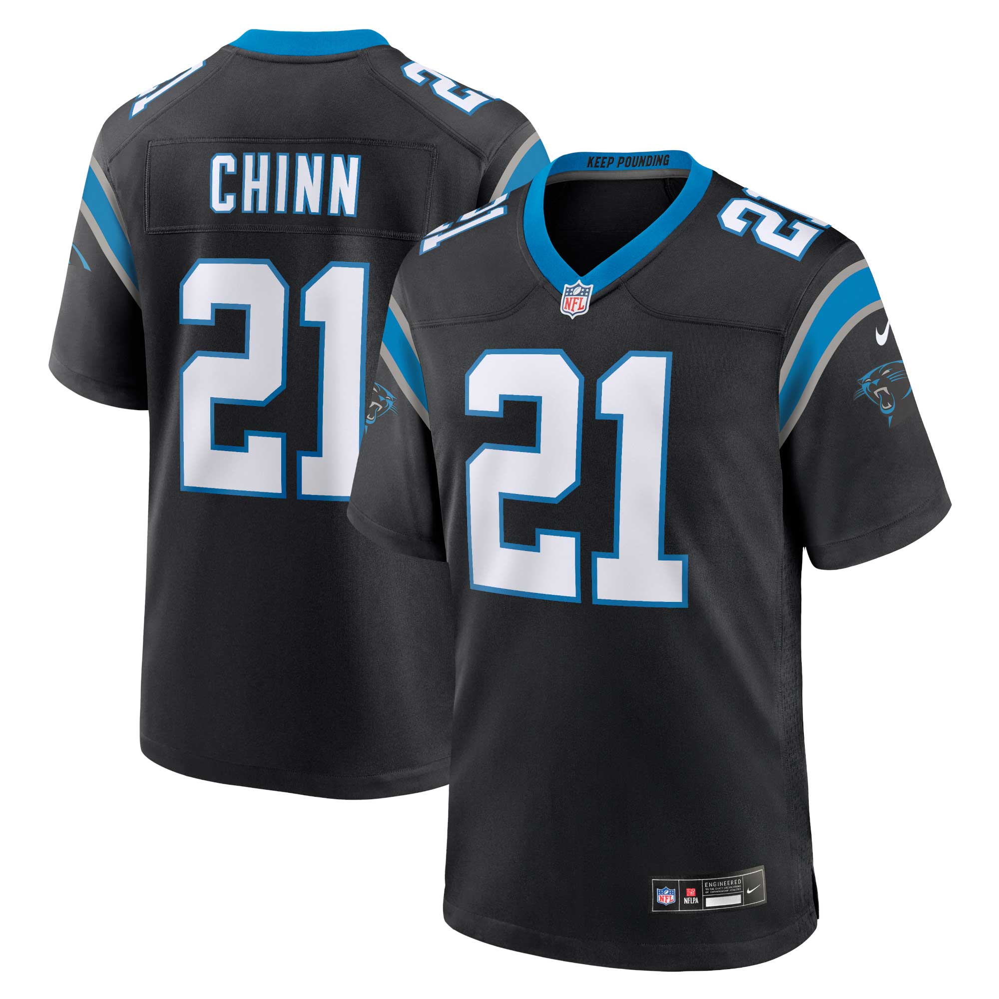 Men's Carolina Panthers Jeremy Chinn Black Game Jersey JS1625 Saliibo