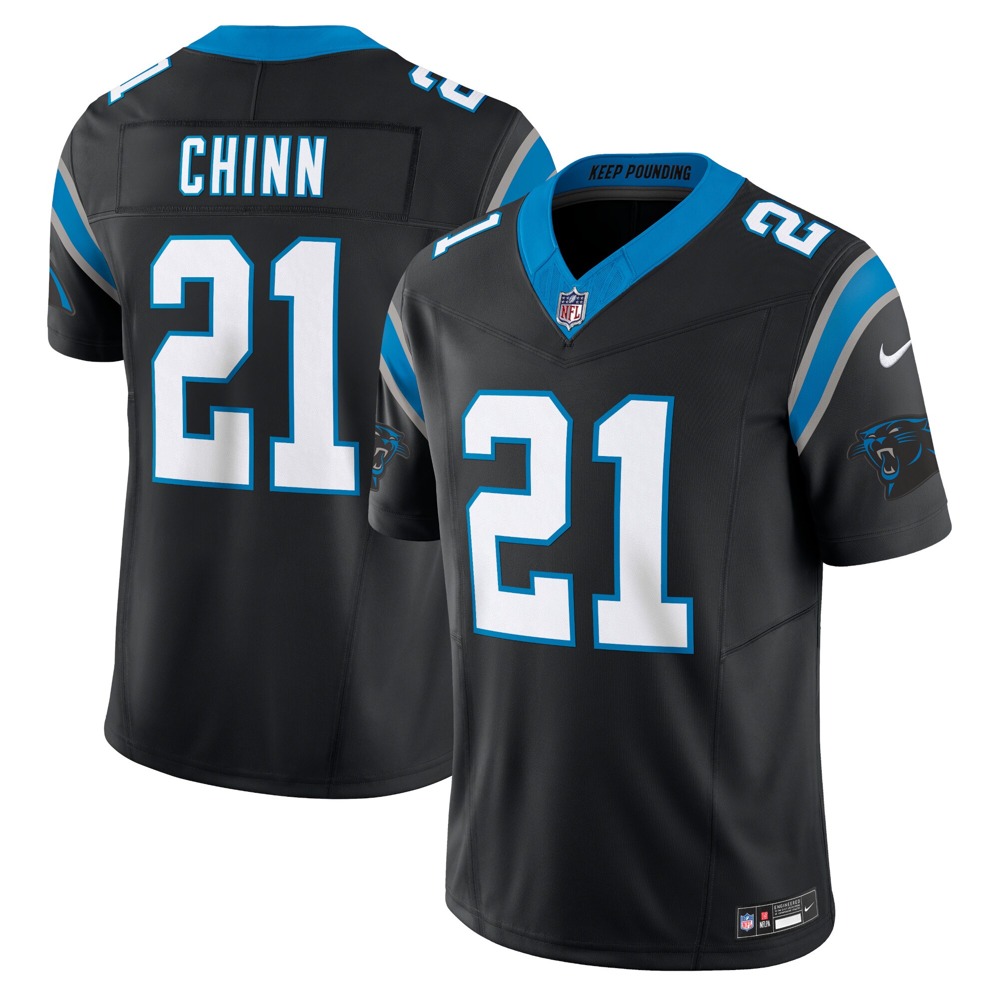 Men's Carolina Panthers Jeremy Chinn Black Vapor F.U.S.E. Limited Jersey JS9984 Saliibo