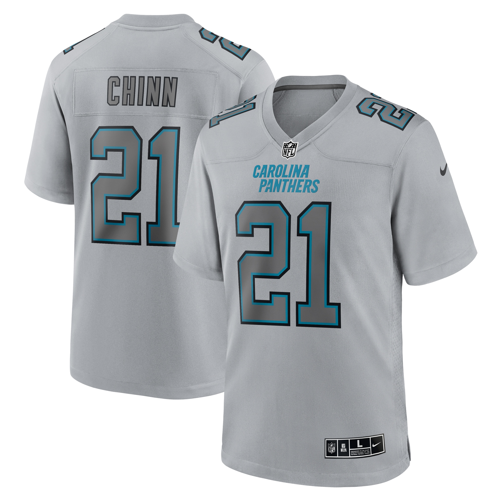Men's Carolina Panthers Jeremy Chinn Gray Atmosphere Fashion Game Jersey JS3307 Saliibo