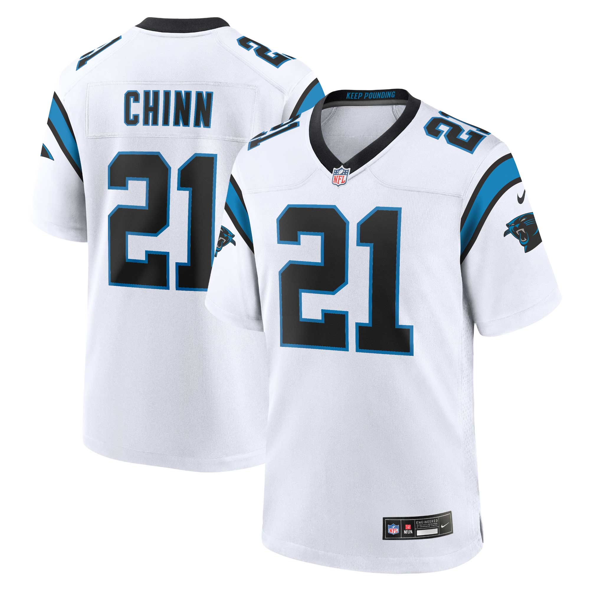 Men's Carolina Panthers Jeremy Chinn White Game Jersey JS7988 Saliibo