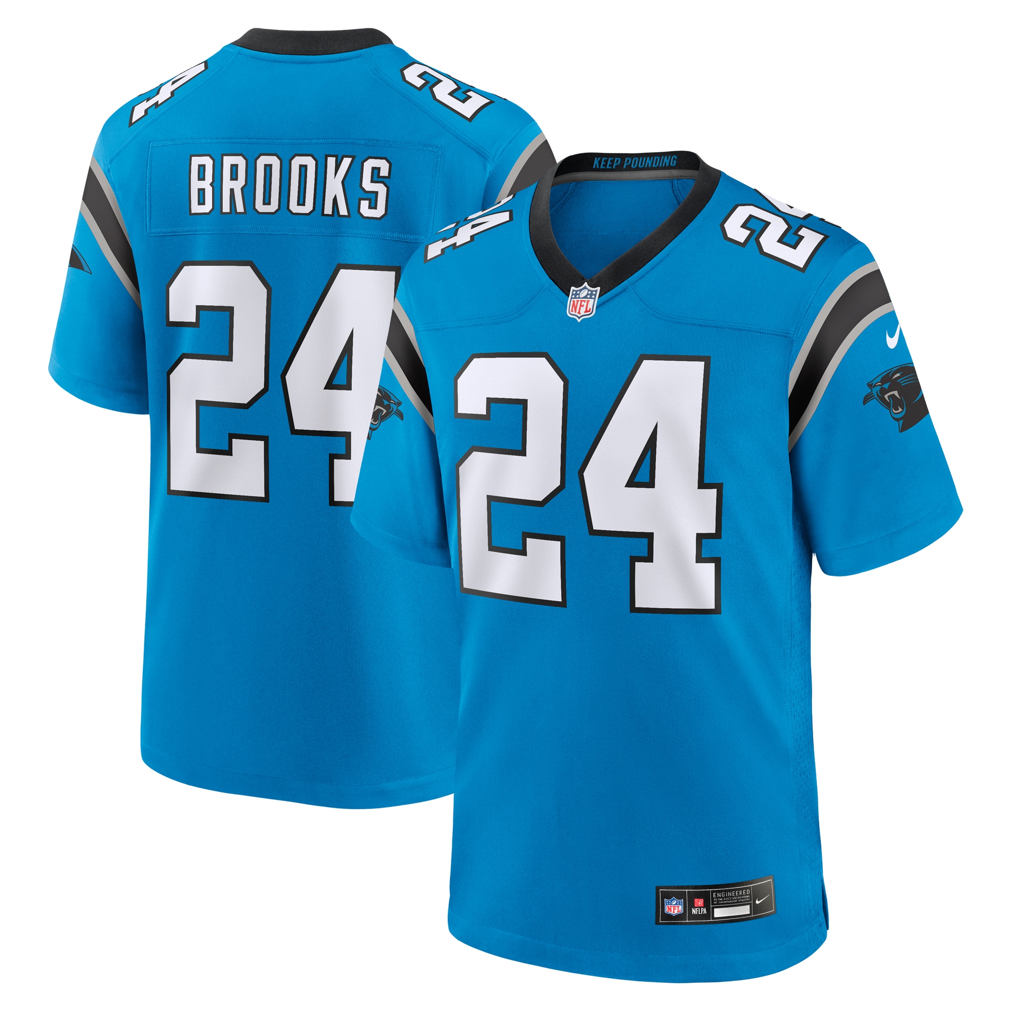 Men's Carolina Panthers Jonathon Brooks Blue Alternate Game Player Jersey JS1236 Saliibo
