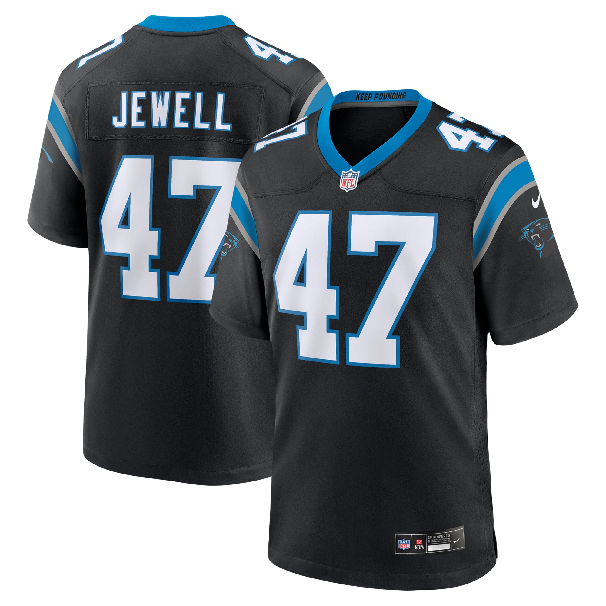 Men's Carolina Panthers Josey Jewell Black Game Jersey JS4166 Saliibo