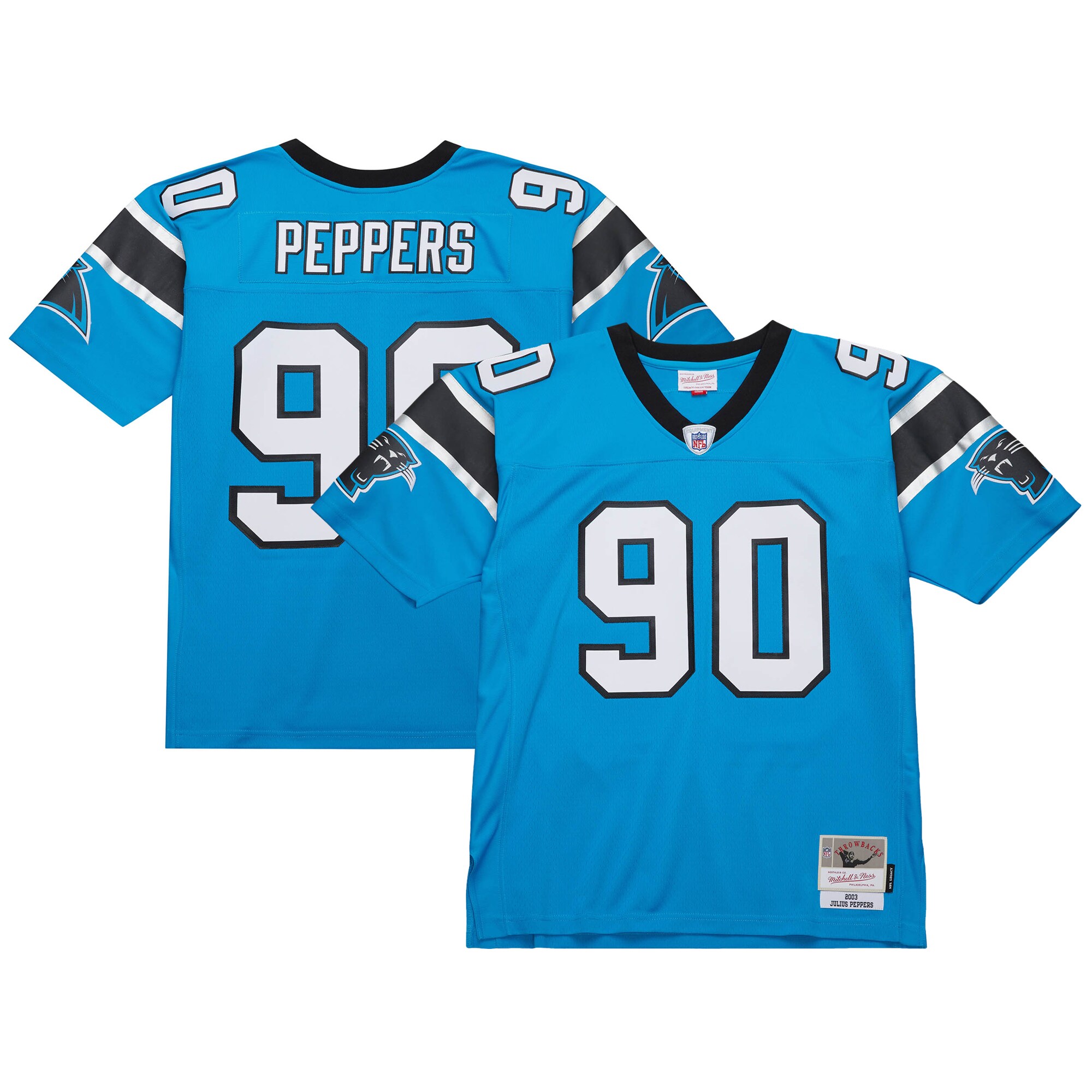 Men's Carolina Panthers Julius Peppers Mitchell & Ness Blue Legacy Jersey JS9906 Saliibo