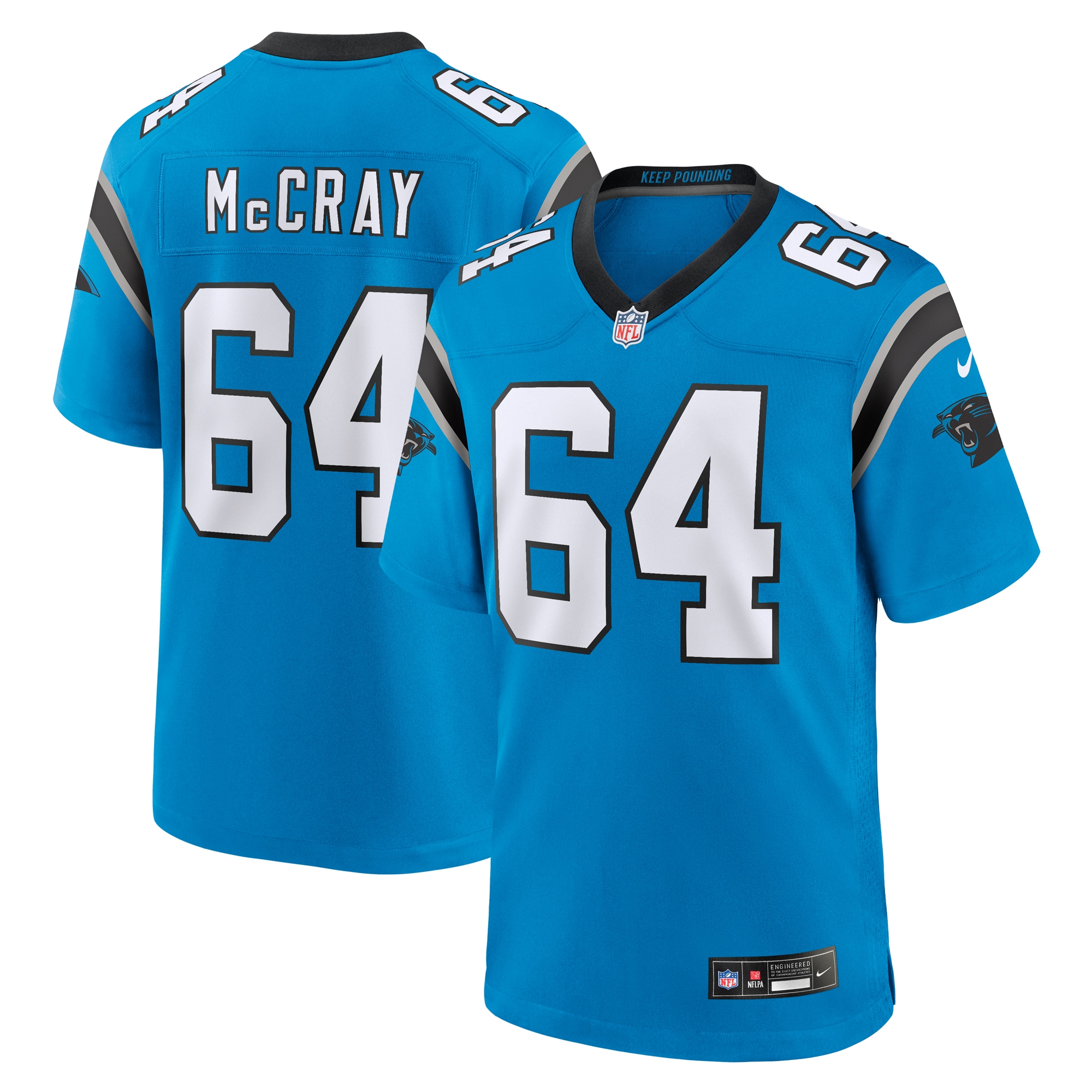 Men's Carolina Panthers Justin McCray Blue Alternate Game Jersey JS8179 Saliibo