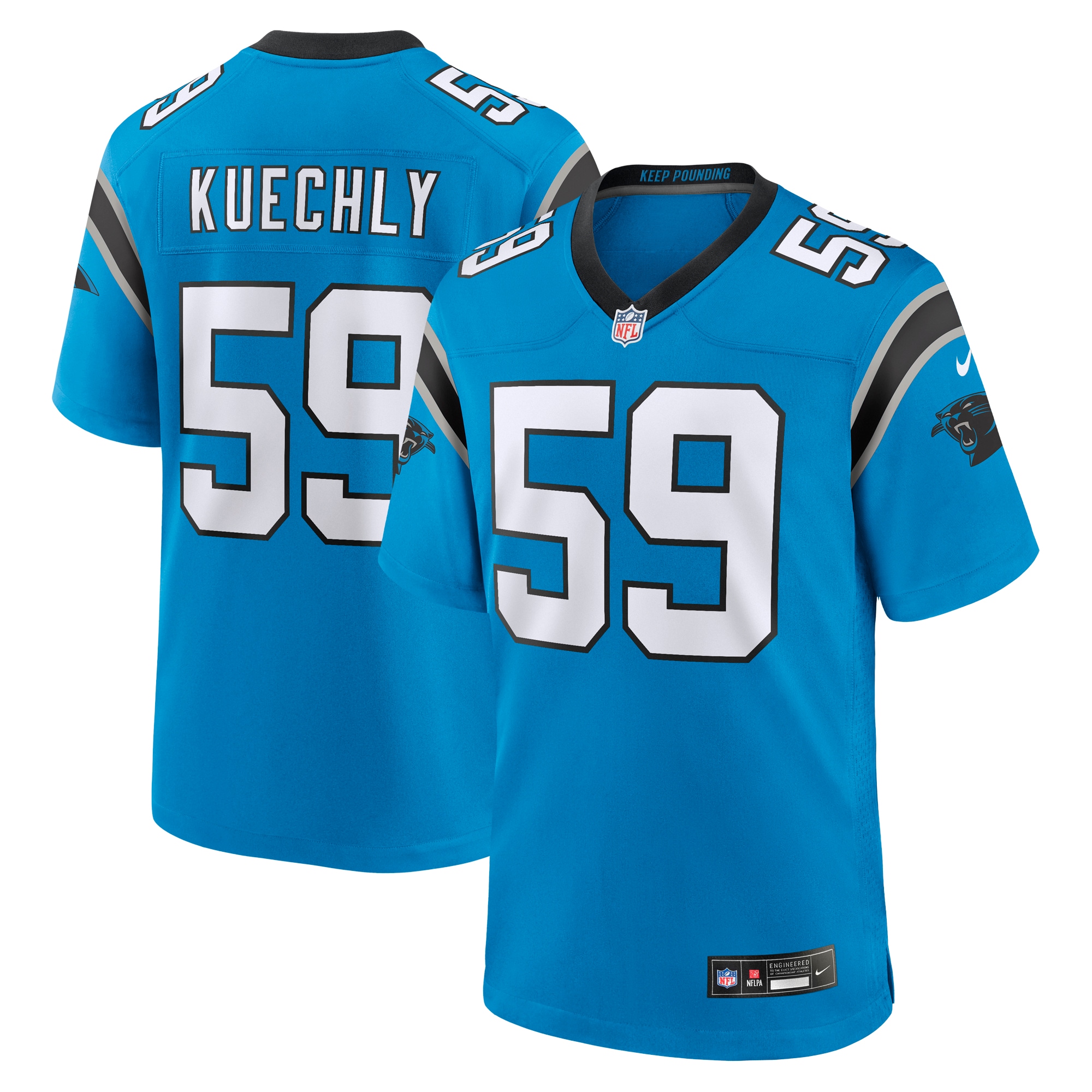 Men's Carolina Panthers Luke Kuechly Blue Retired Player Game Jersey JS4278 Saliibo