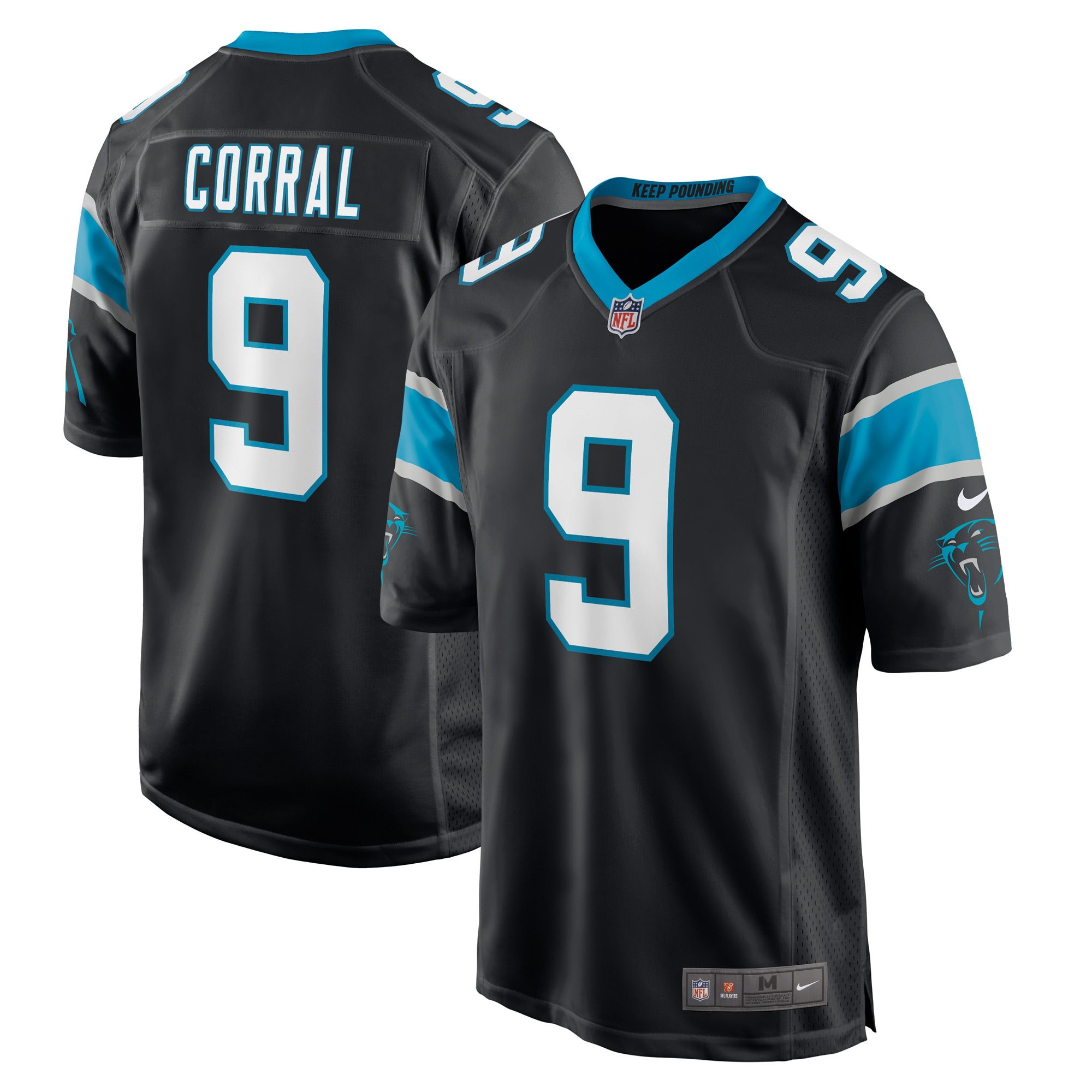 Men's Carolina Panthers Matt Corral Black Player Game Jersey JS2241 Saliibo