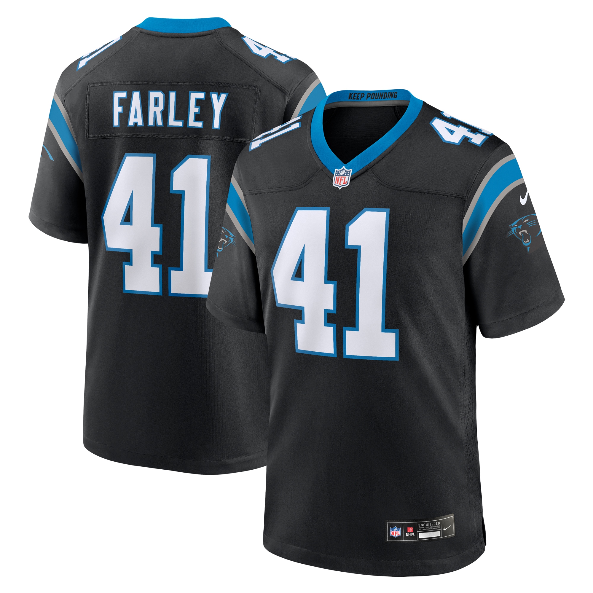 Men's Carolina Panthers Matthias Farley Black Game Jersey JS5710 Saliibo