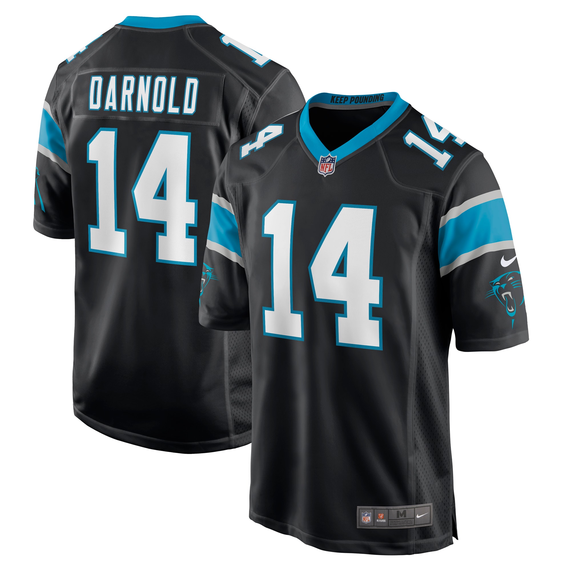 Men's Carolina Panthers Sam Darnold Black Game Player Jersey JS5459 Saliibo