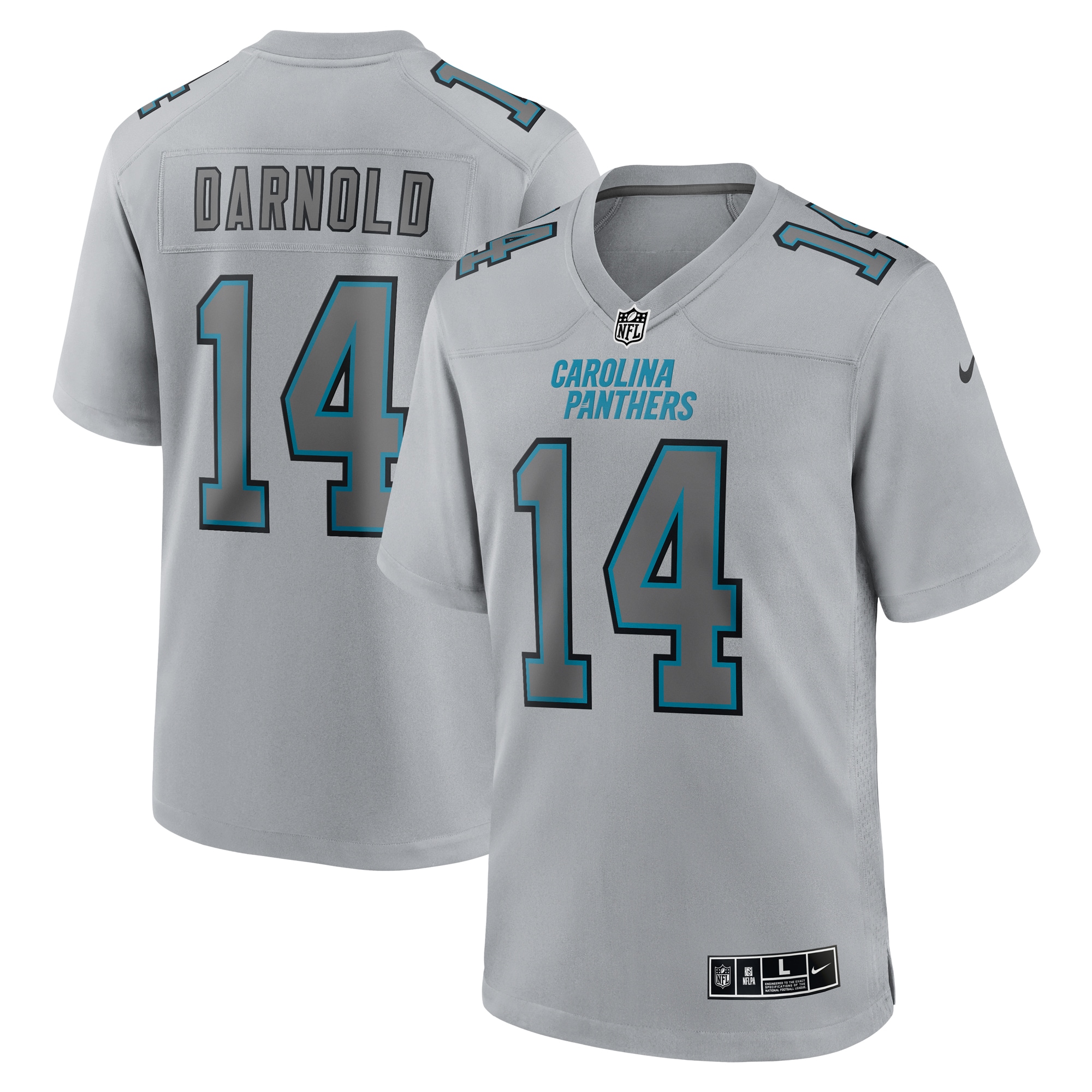 Men's Carolina Panthers Sam Darnold Gray Atmosphere Fashion Game Jersey JS5560 Saliibo