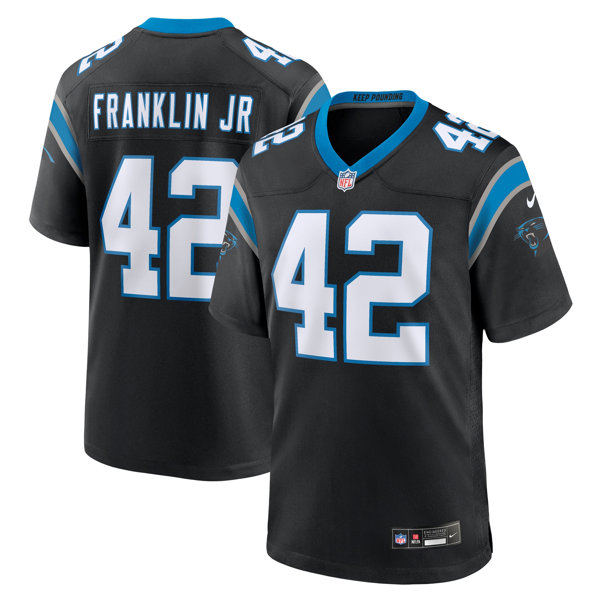 Men's Carolina Panthers Sam Franklin Jr. Black Team Game Jersey JS9729 Saliibo