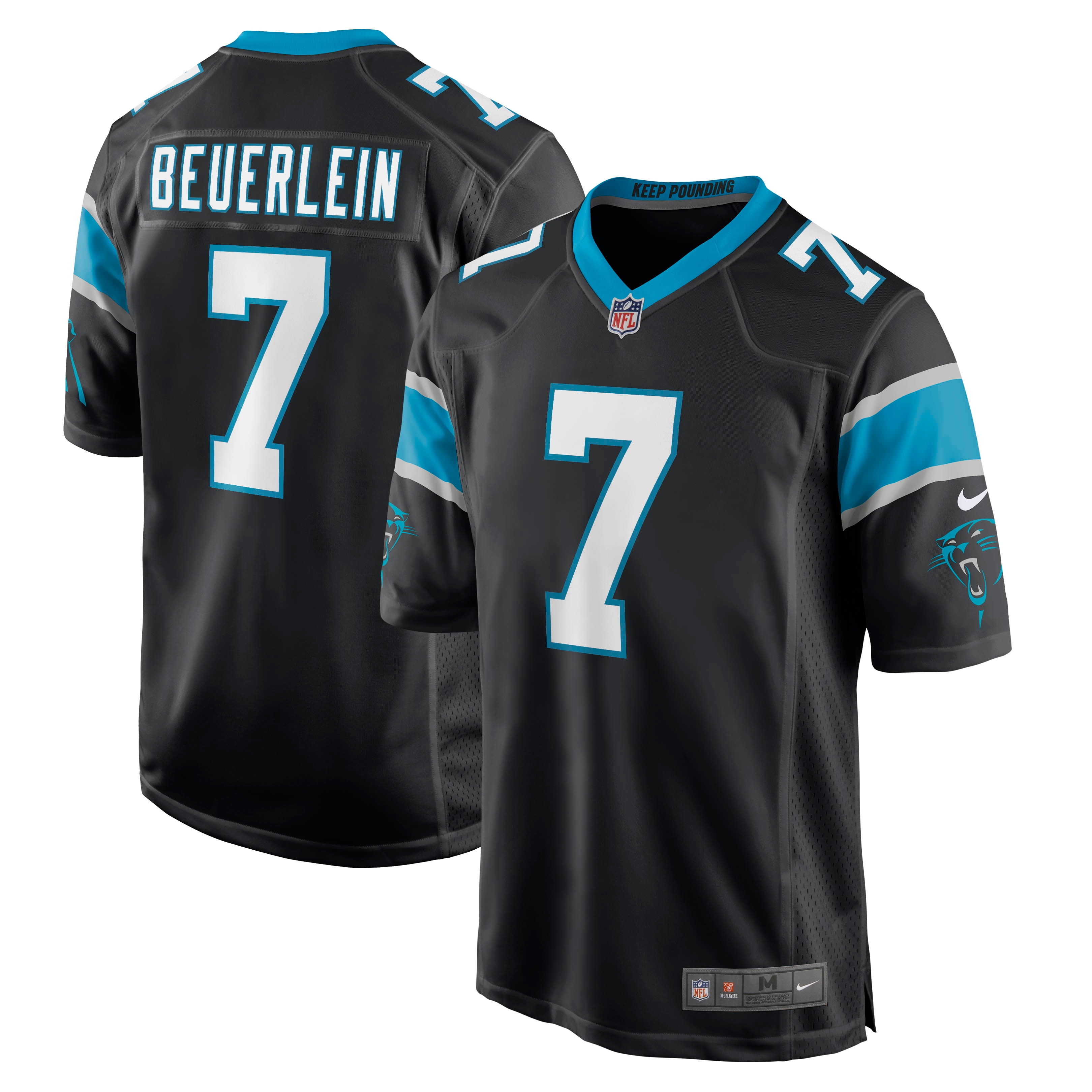 Men's Carolina Panthers Steve Beuerlein Black Retired Player Jersey JS5723 Saliibo
