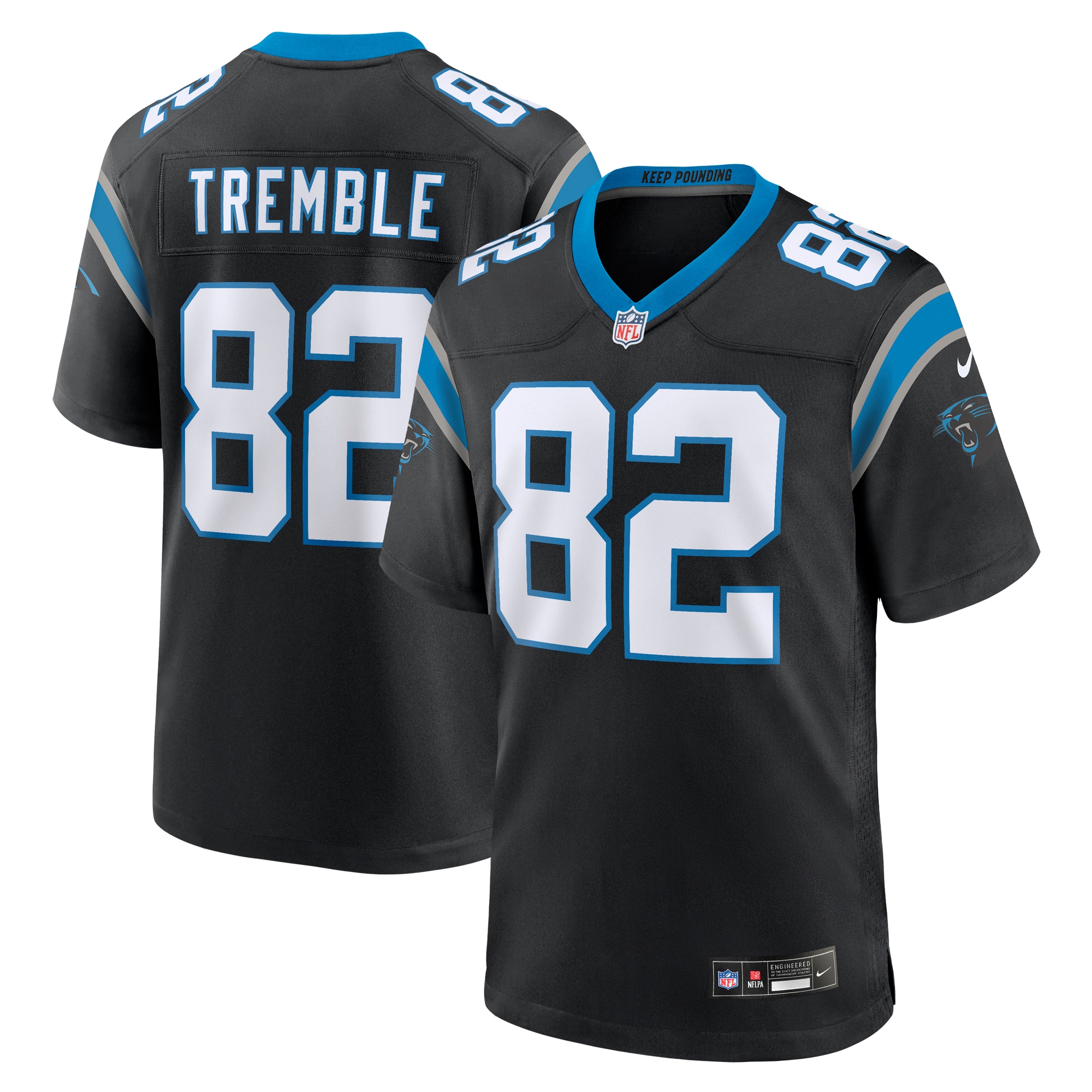 Men's Carolina Panthers Tommy Tremble Black Team Game Jersey JS4663 Saliibo