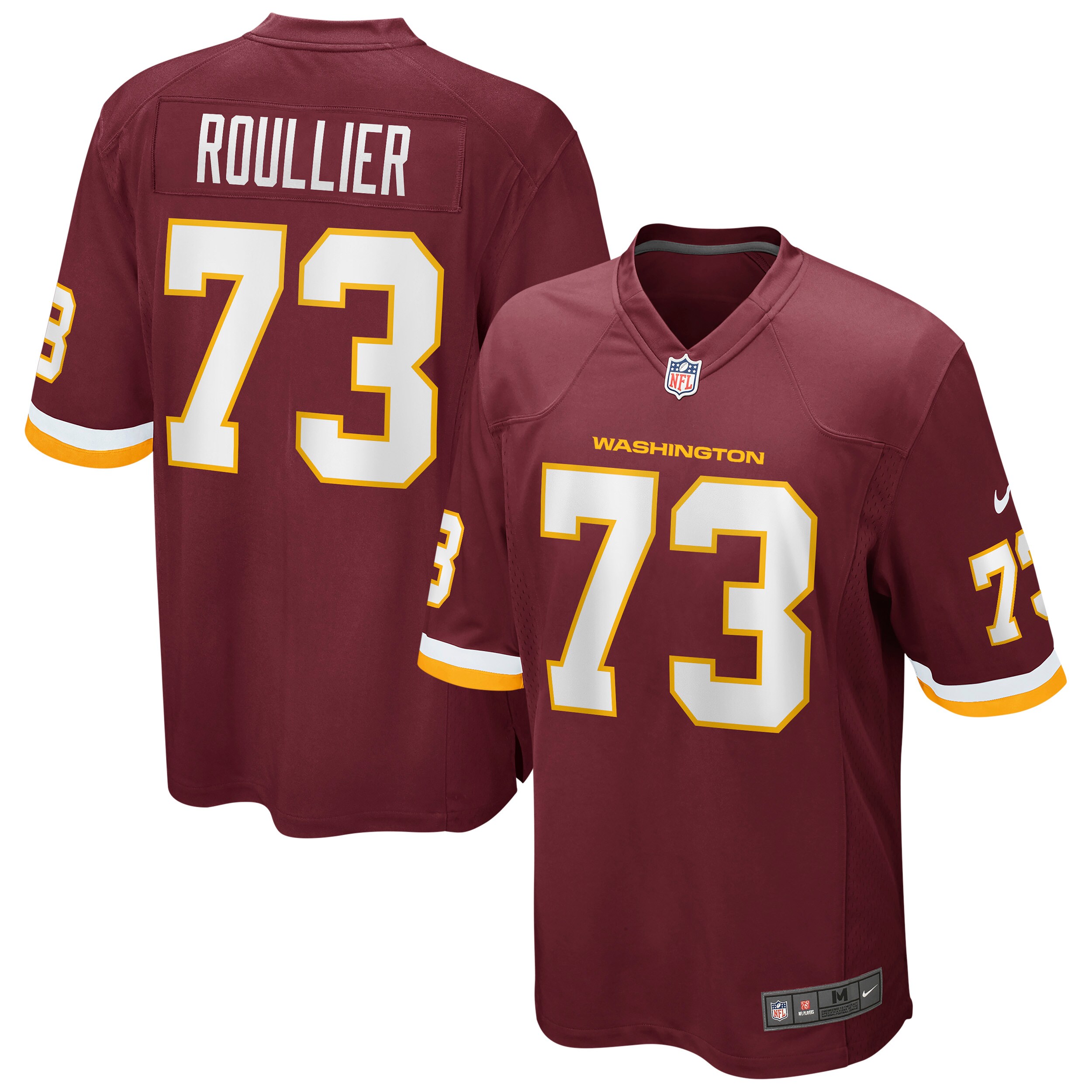 Men's Chase Roullier Washington Football Team Burgundy Game Player Jersey JS1997 Saliibo