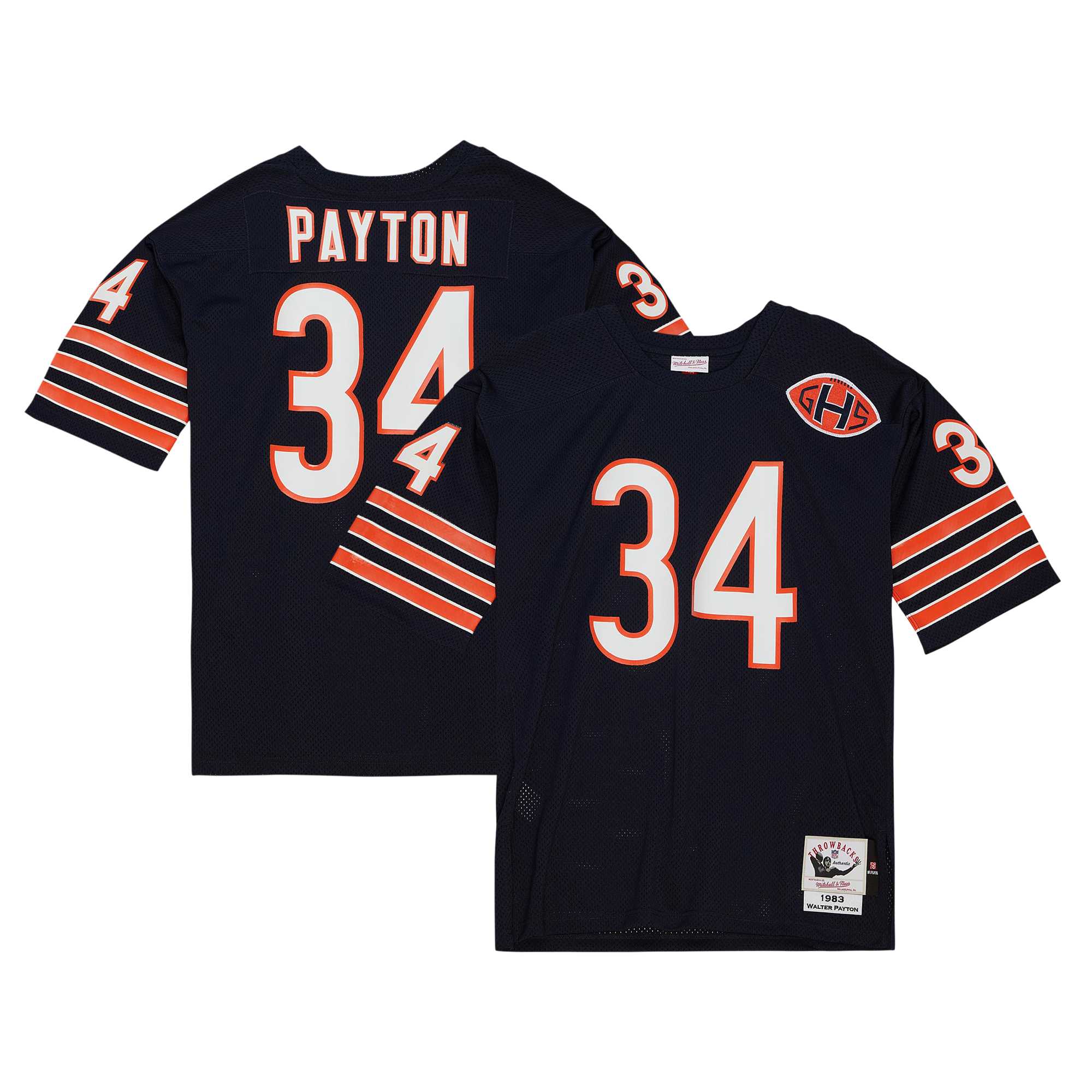 Men's Chicago Bears 1983 Walter Payton Mitchell & Ness Navy Throwback Retired Player Jersey JS9116 Saliibo