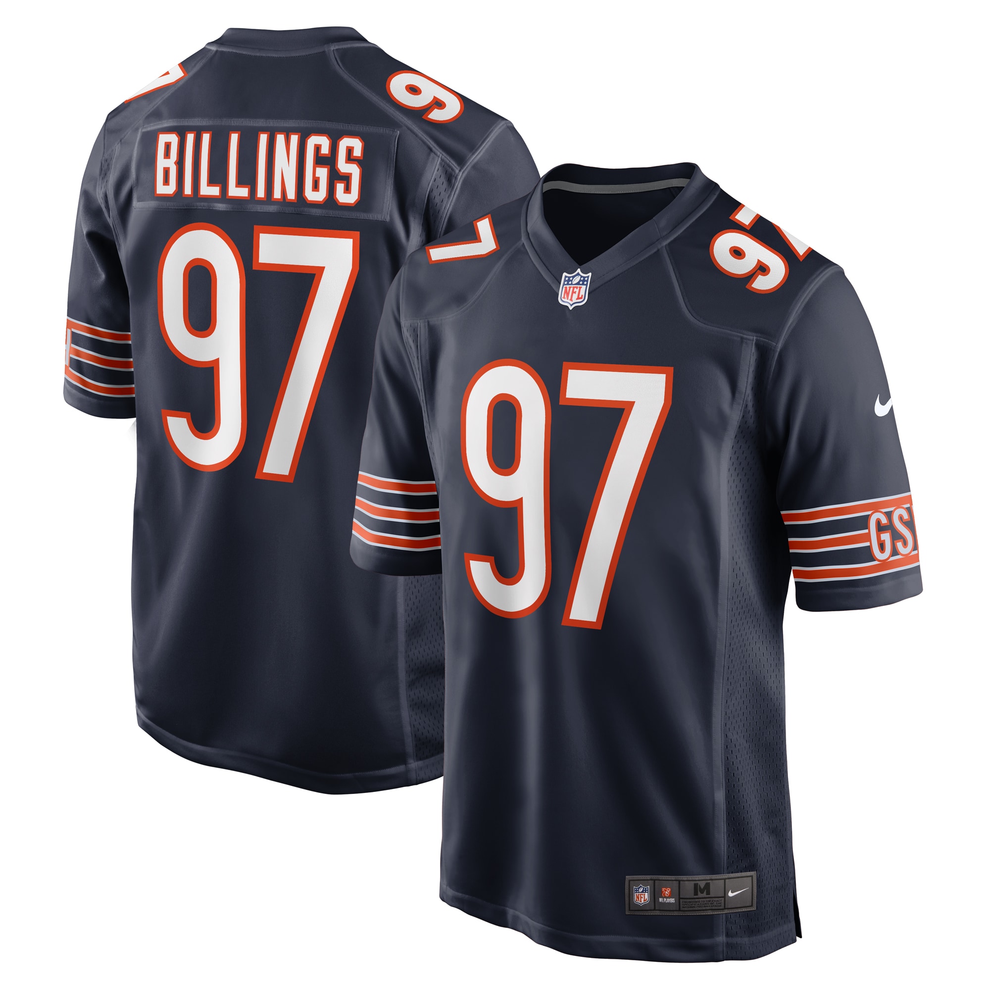 Men's Chicago Bears Andrew Billings Navy Game Jersey JS4866 Saliibo