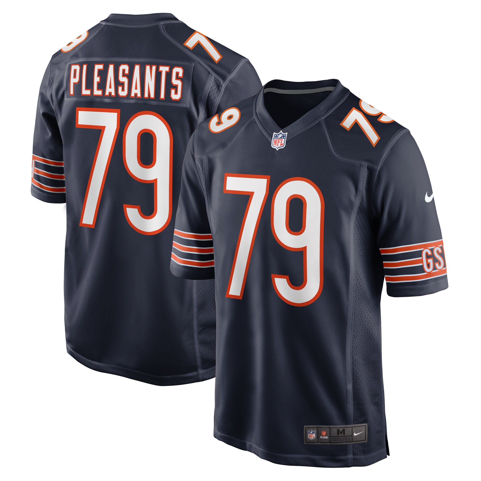 Men's Chicago Bears Austen Pleasants Navy Game Jersey JS7690 Saliibo