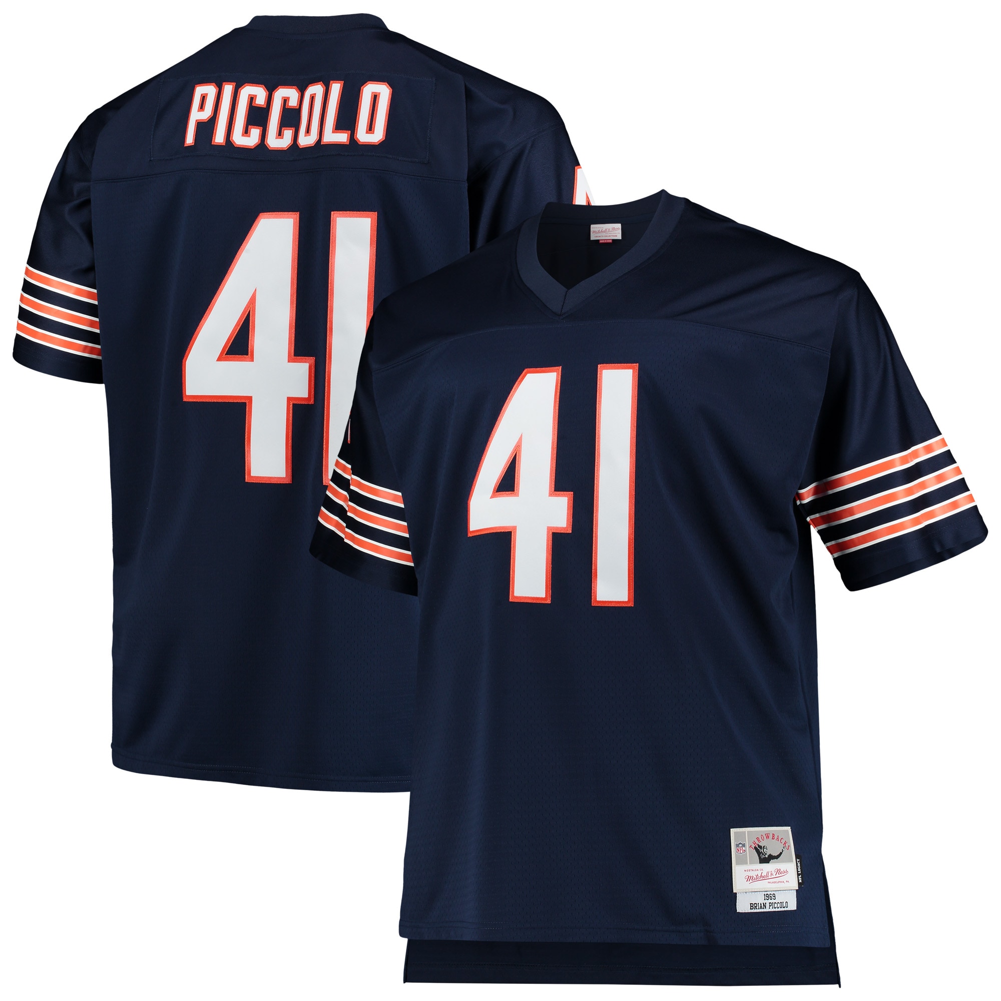 Men's Chicago Bears Brian Piccolo Mitchell & Ness Navy Big & Tall 1969 Retired Player Jersey JS2005 Saliibo