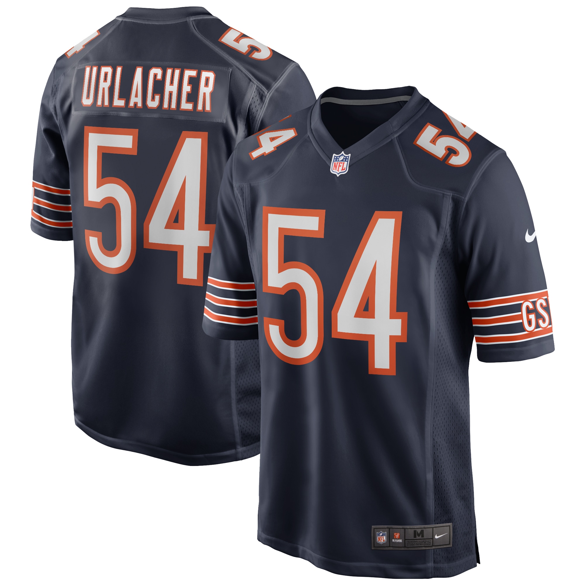 Men's Chicago Bears Brian Urlacher Navy Game Retired Player Jersey JS1197 Saliibo