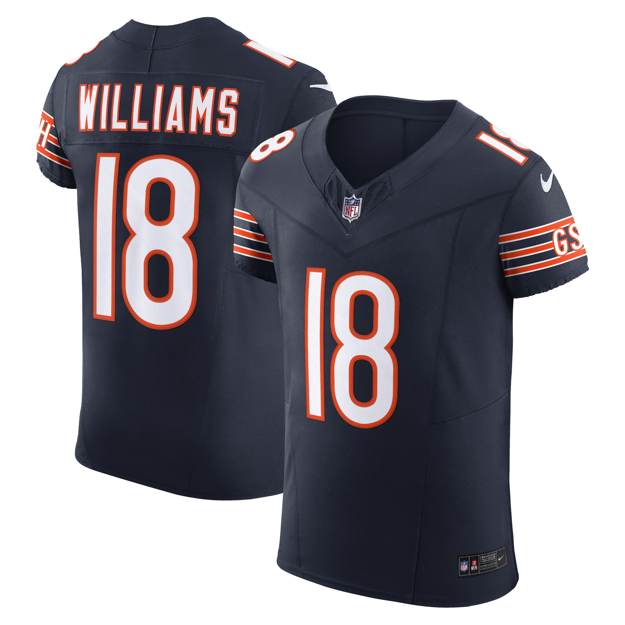 Men's Chicago Bears Caleb Williams Navy Team Vapor F.U.S.E. Elite Jersey JS4679 Saliibo