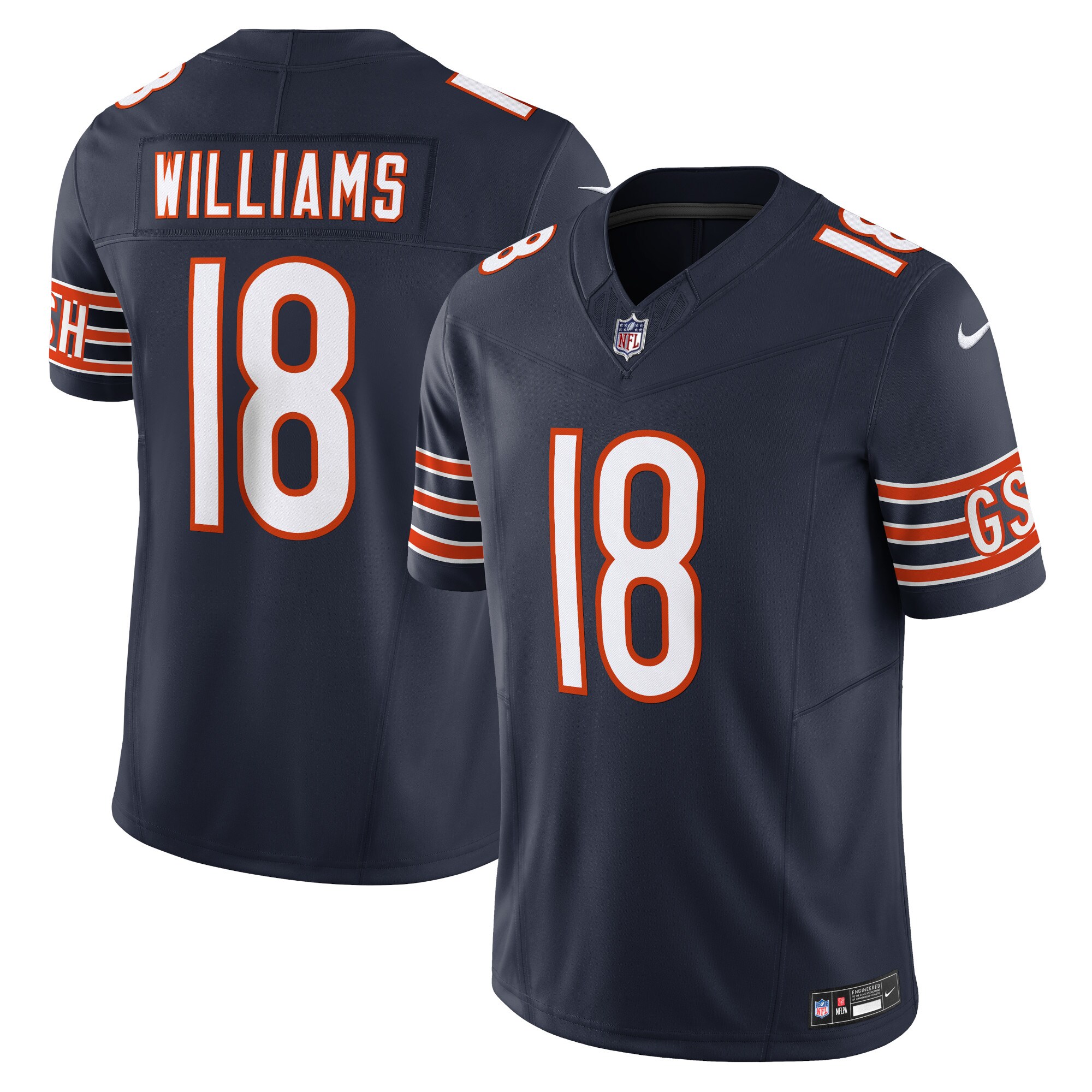 Men's Chicago Bears Caleb Williams Navy Vapor F.U.S.E. Limited Jersey JS9951 Saliibo