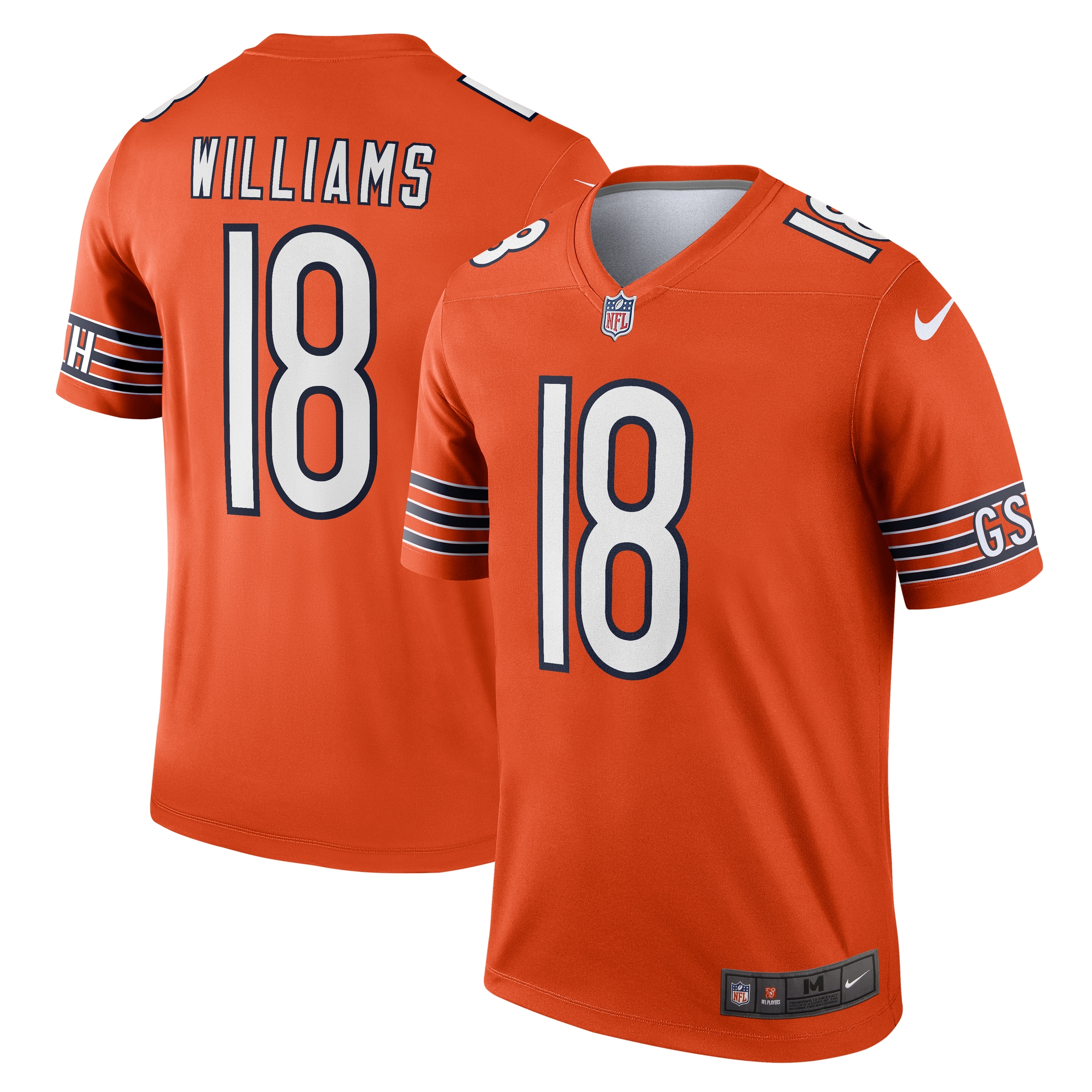 Men's Chicago Bears Caleb Williams Orange Alternate Legend Player Performance Top JS4193 Saliibo