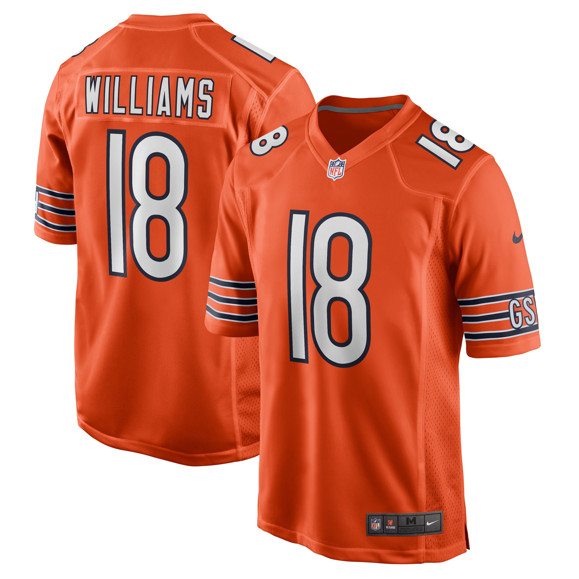 Men's Chicago Bears Caleb Williams Orange Alternate Player Game Jersey JS7960 Saliibo