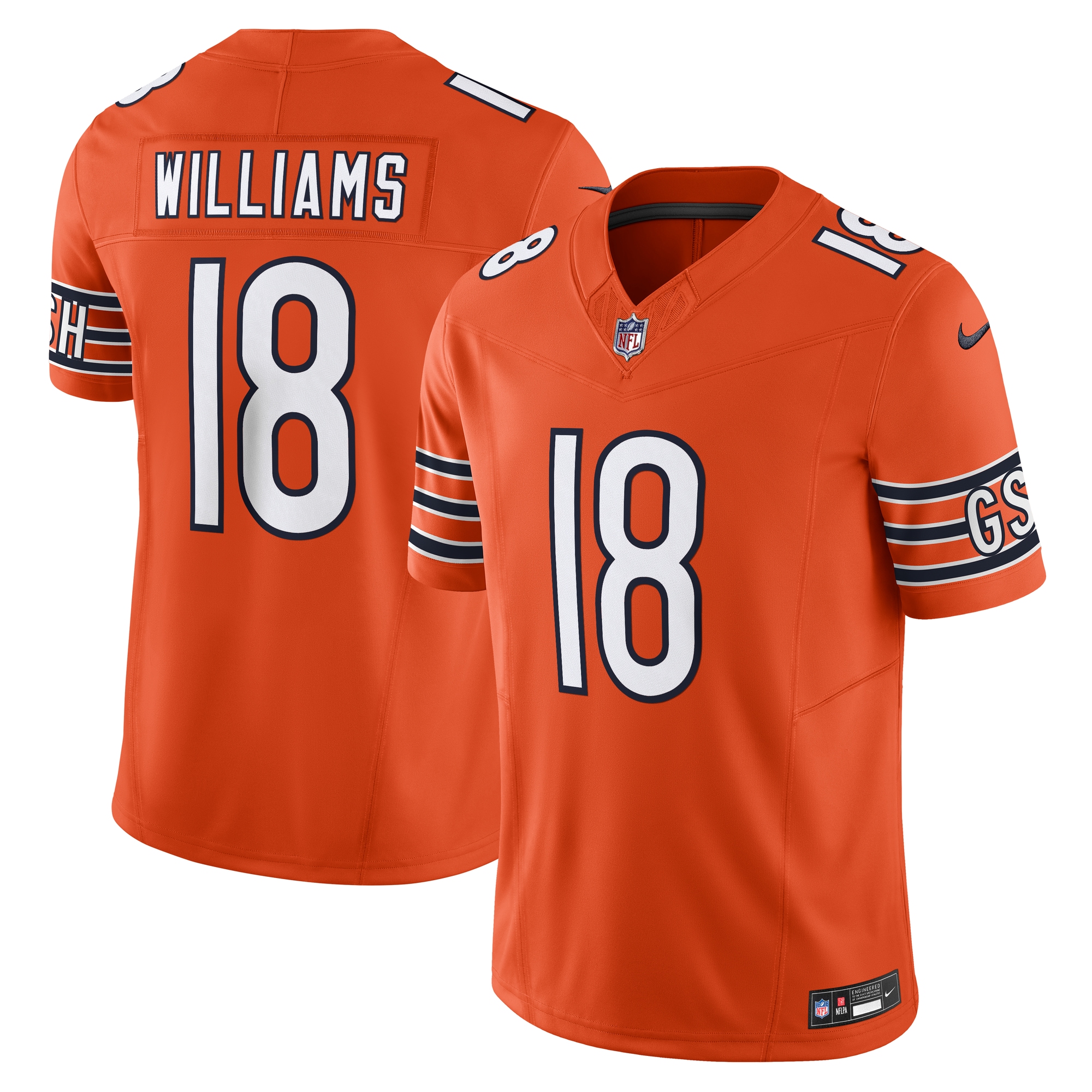 Men's Chicago Bears Caleb Williams Orange Vapor F.U.S.E. Limited Jersey JS8431 Saliibo