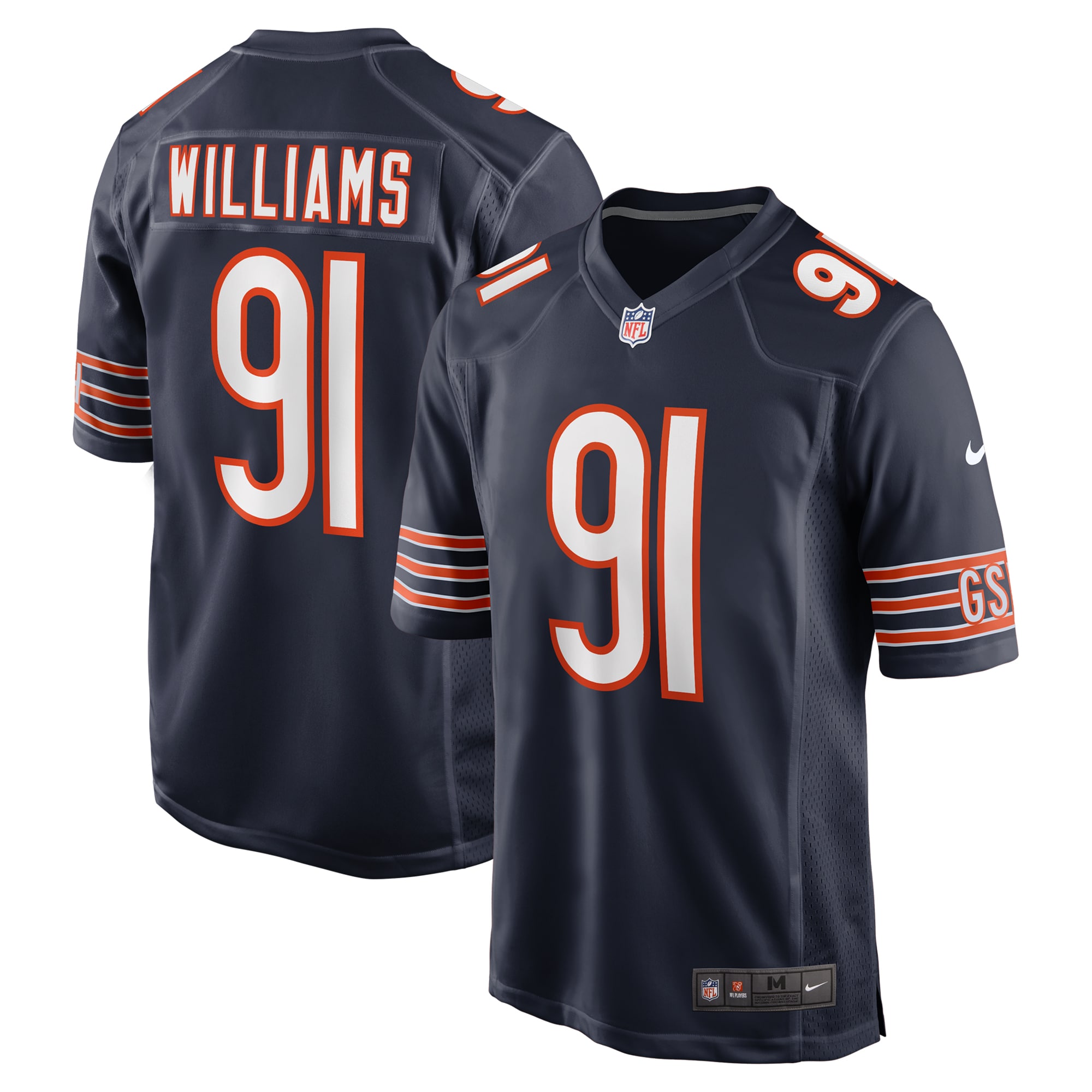 Men's Chicago Bears Chris Williams Navy Game Jersey JS8266 Saliibo