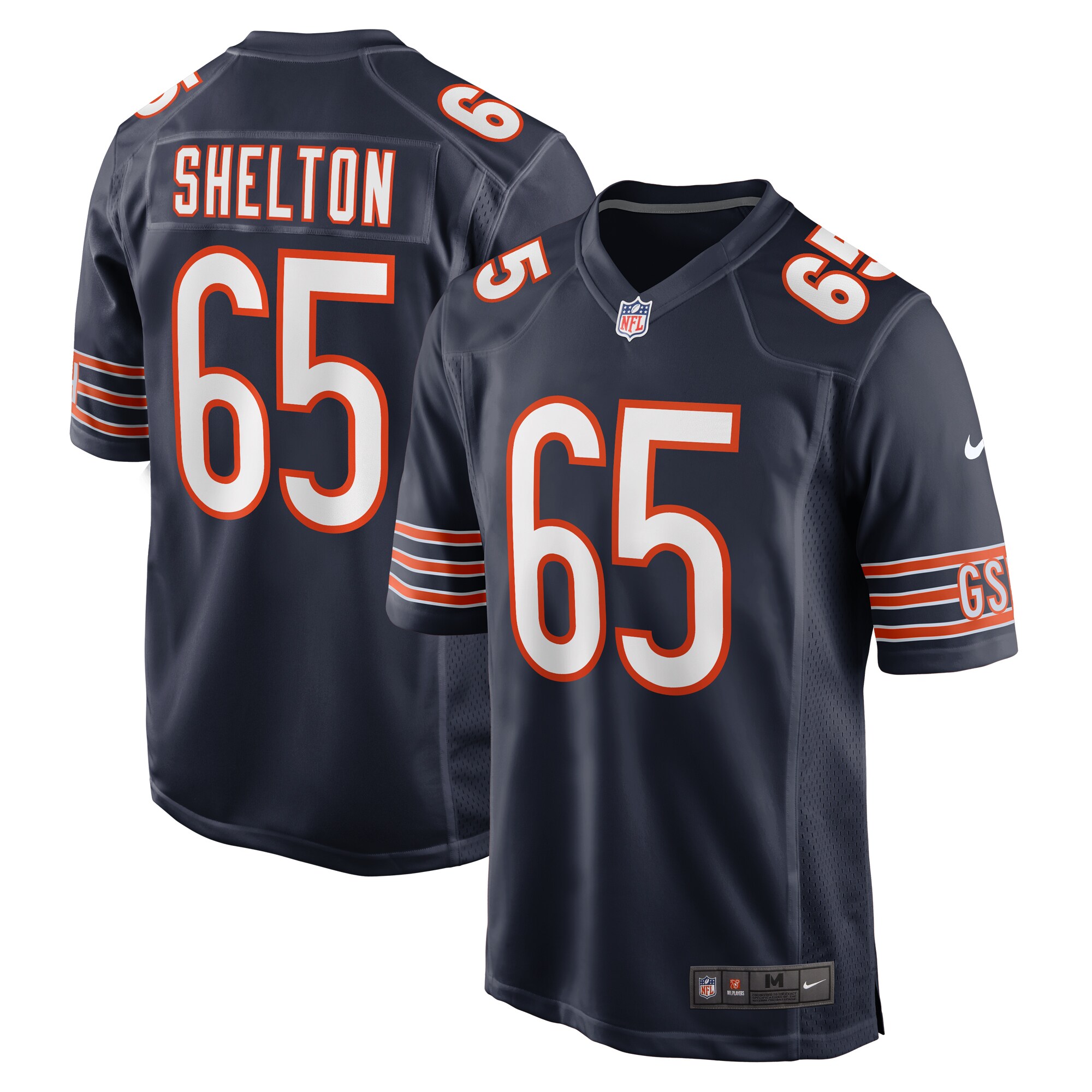 Men's Chicago Bears Coleman Shelton Navy Game Jersey JS9517 Saliibo