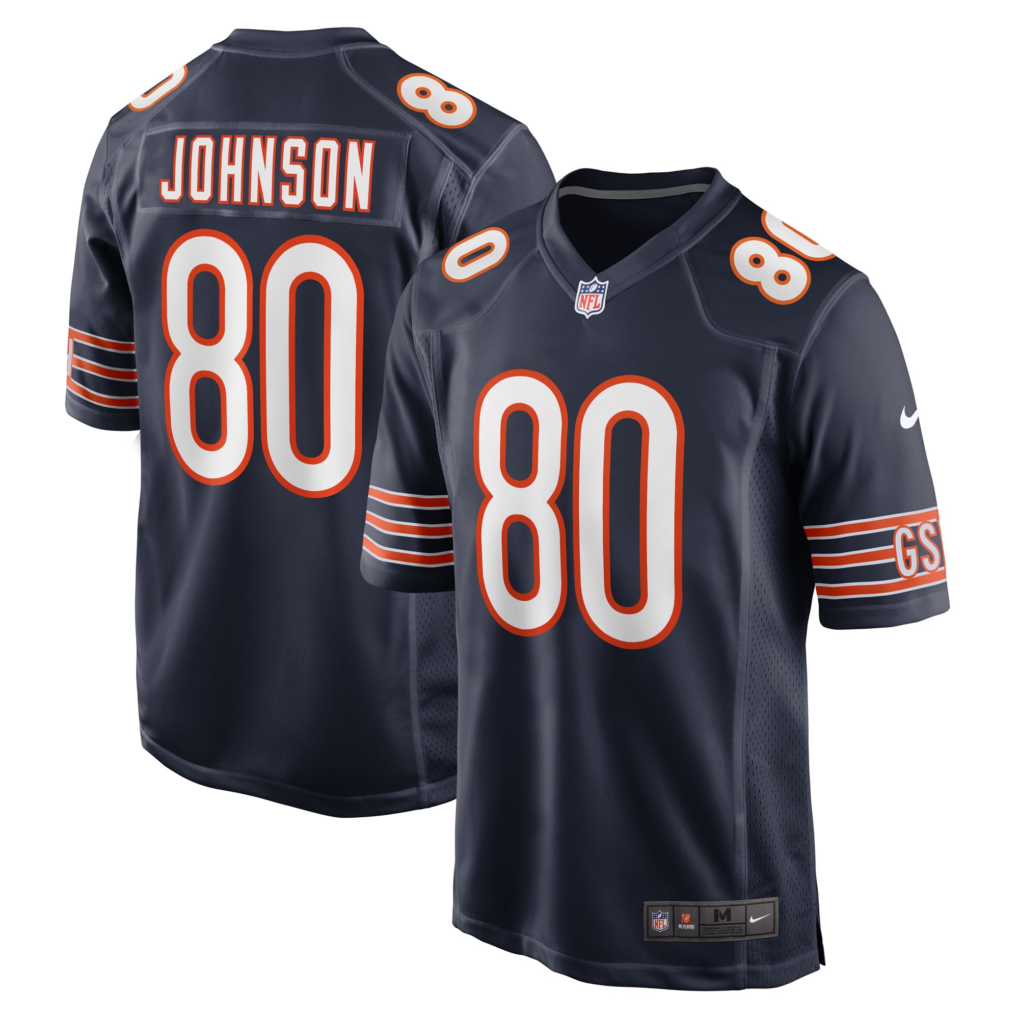 Men's Chicago Bears Collin Johnson Navy Game Jersey JS5517 Saliibo