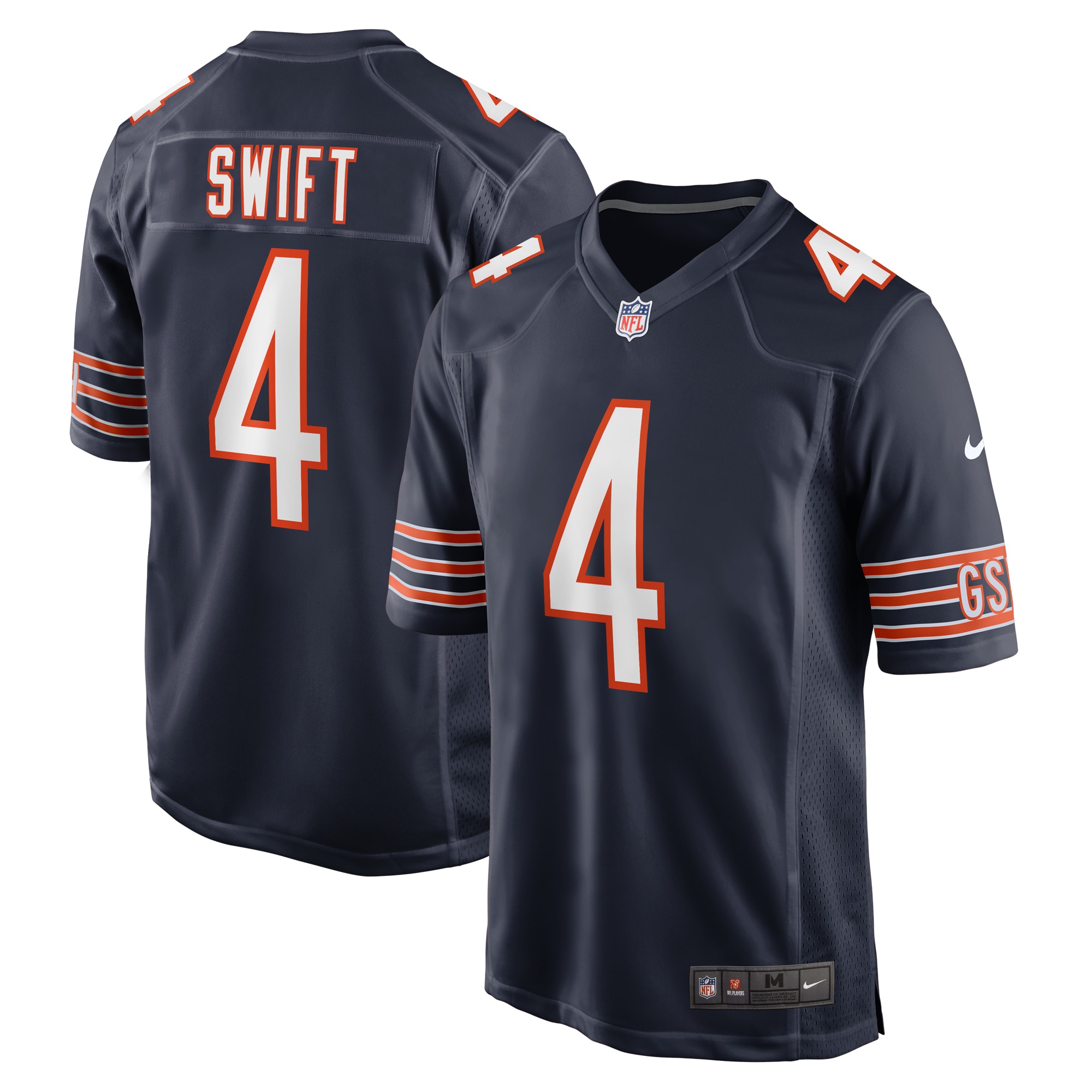 Men's Chicago Bears D'Andre Swift Navy Game Jersey JS2002 Saliibo