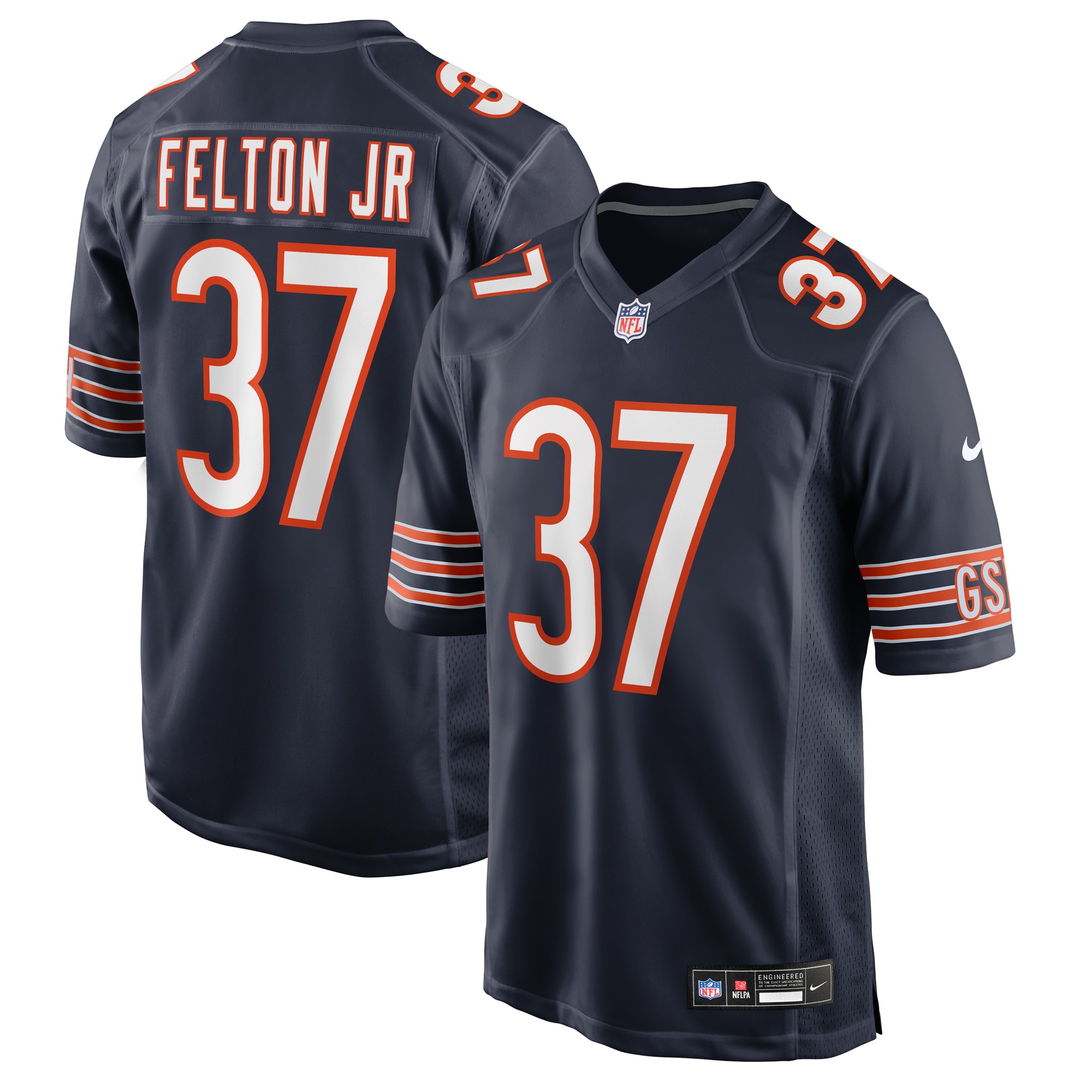 Men's Chicago Bears Demetric Felton Jr. Navy Team Game Jersey JS2929 Saliibo